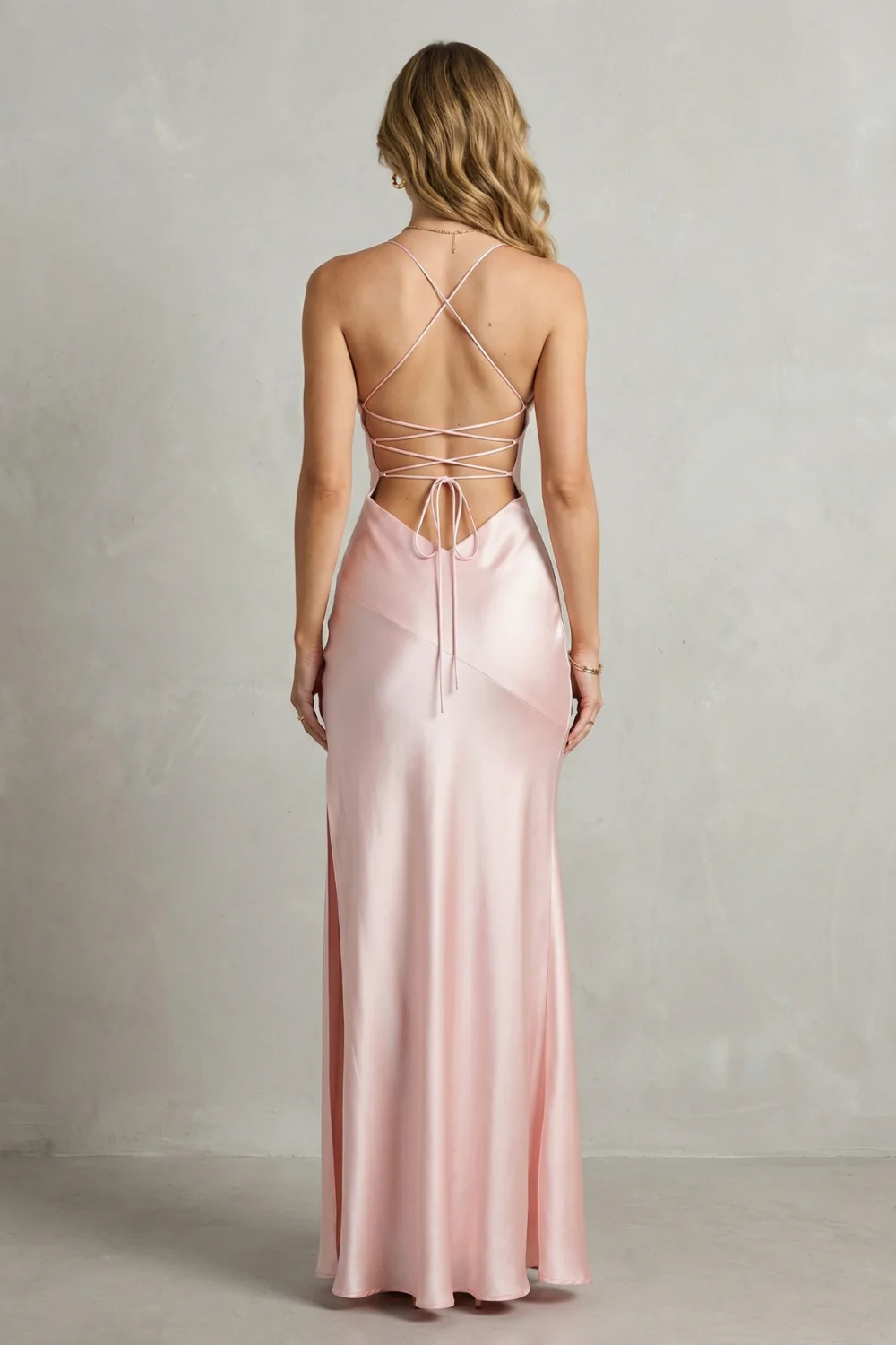 Adriana – Liquid silk seduction – Sleeveless high slit maxi dress - Image 4