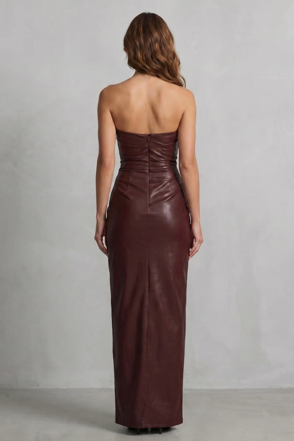 Albienne – Sculpted faux leather – Maxi dress - Image 4
