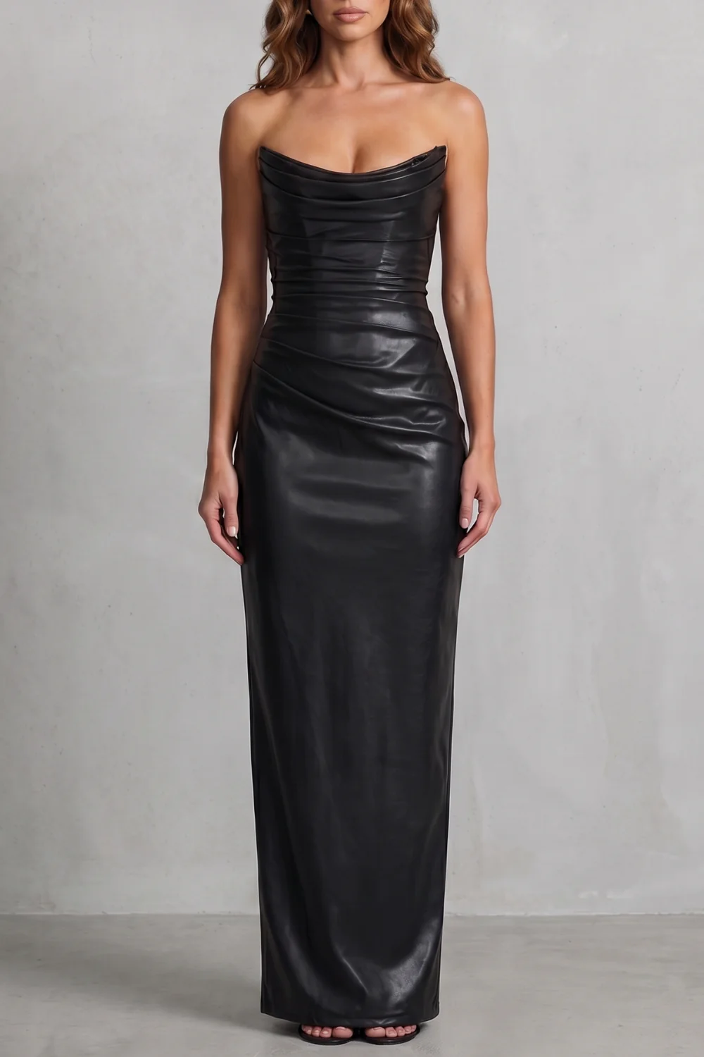 Albienne – Sculpted faux leather – Maxi dress - Image 5