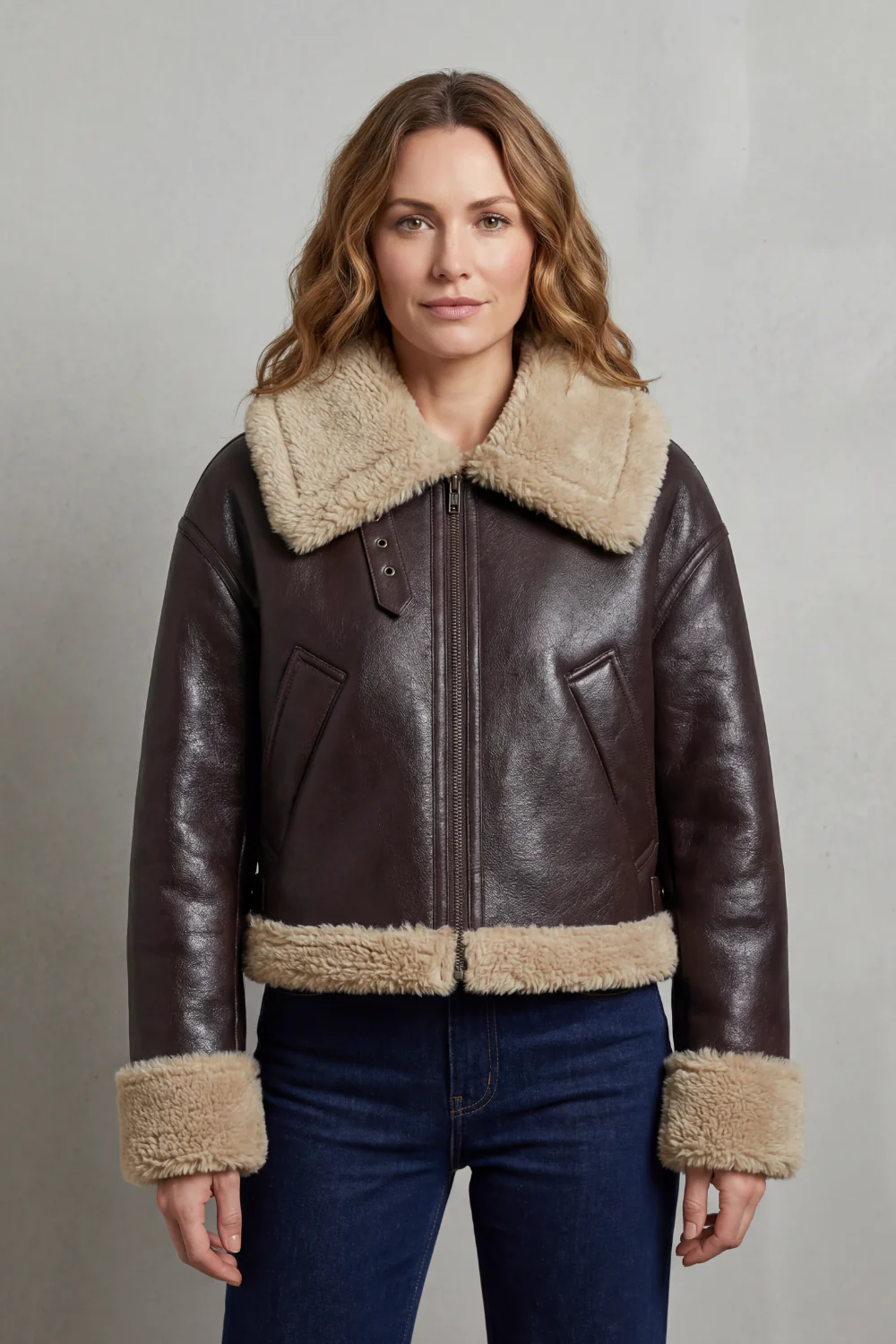Albinette – Double-sided fleece – Cropped aviator jacket - Image 2