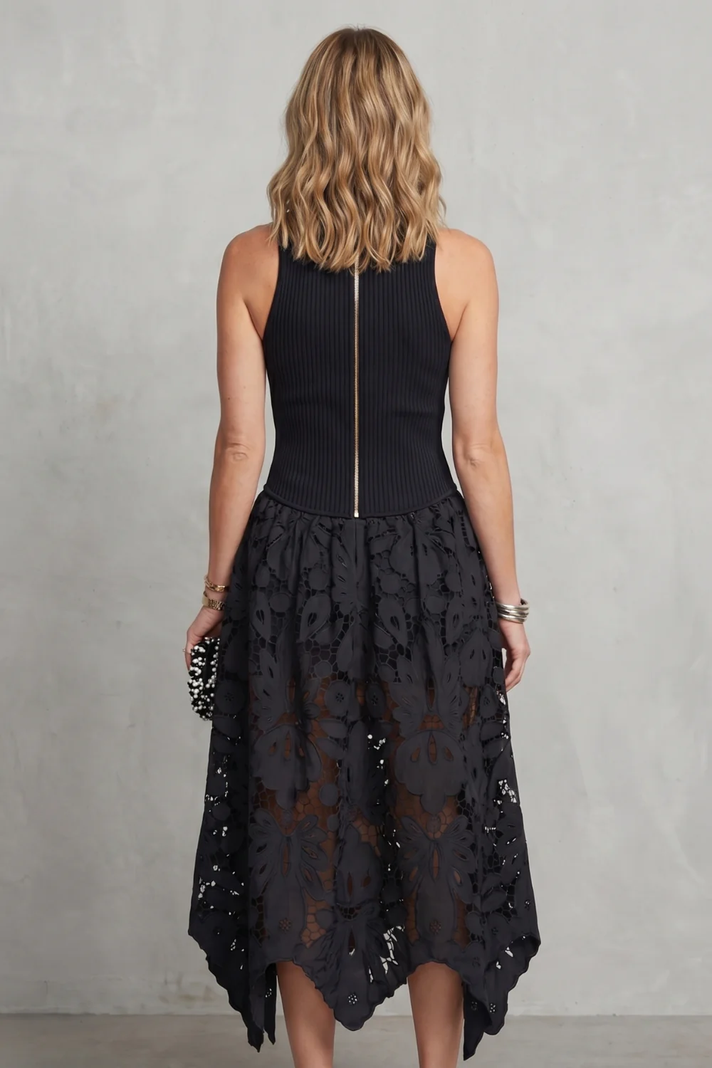 Atalisse – Lace contrast elegance – Midi dress - Image 4