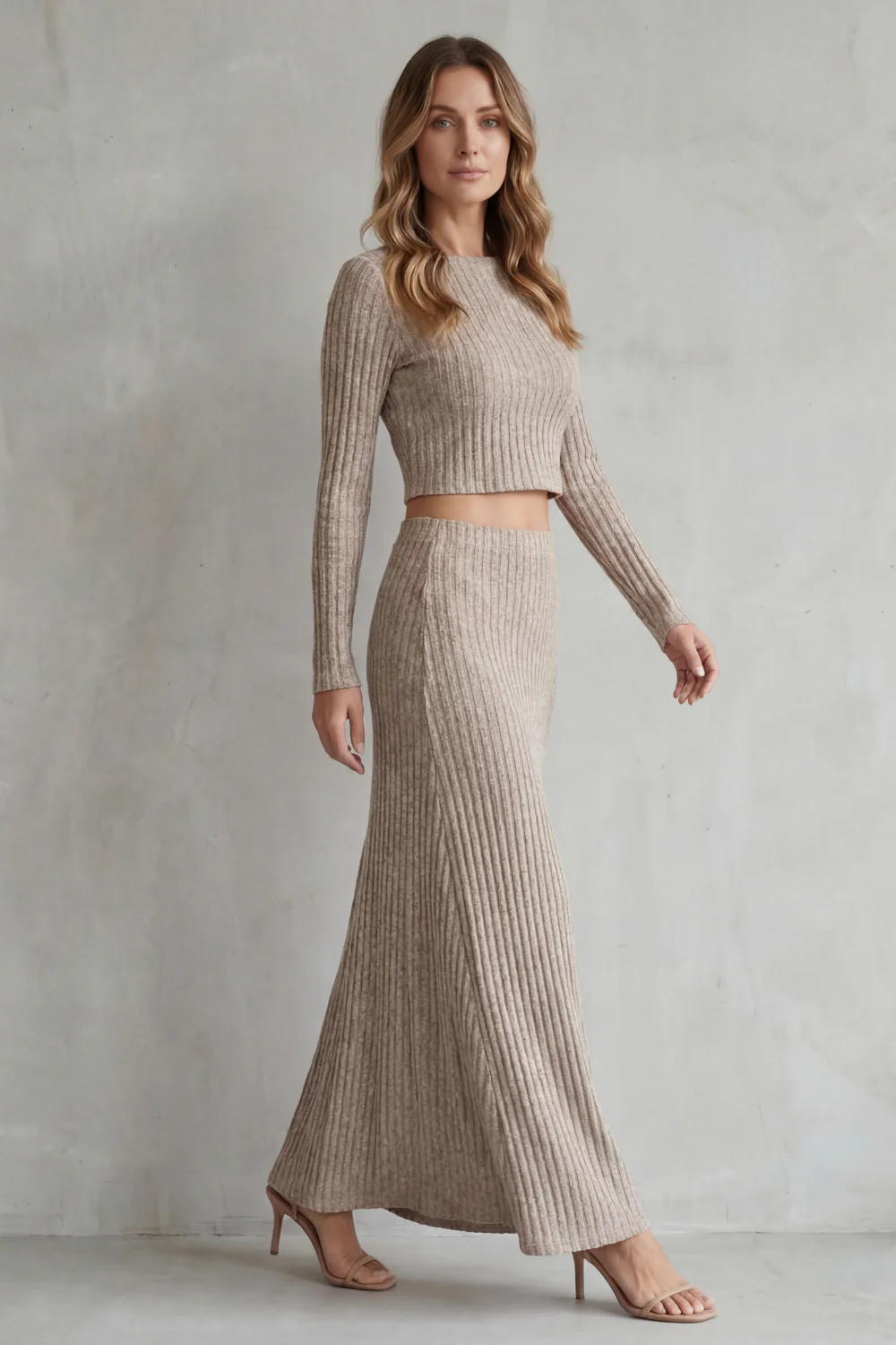 Aubrie – Ribbed Knit Elegance – Two-Piece Lounge Set - Image 3