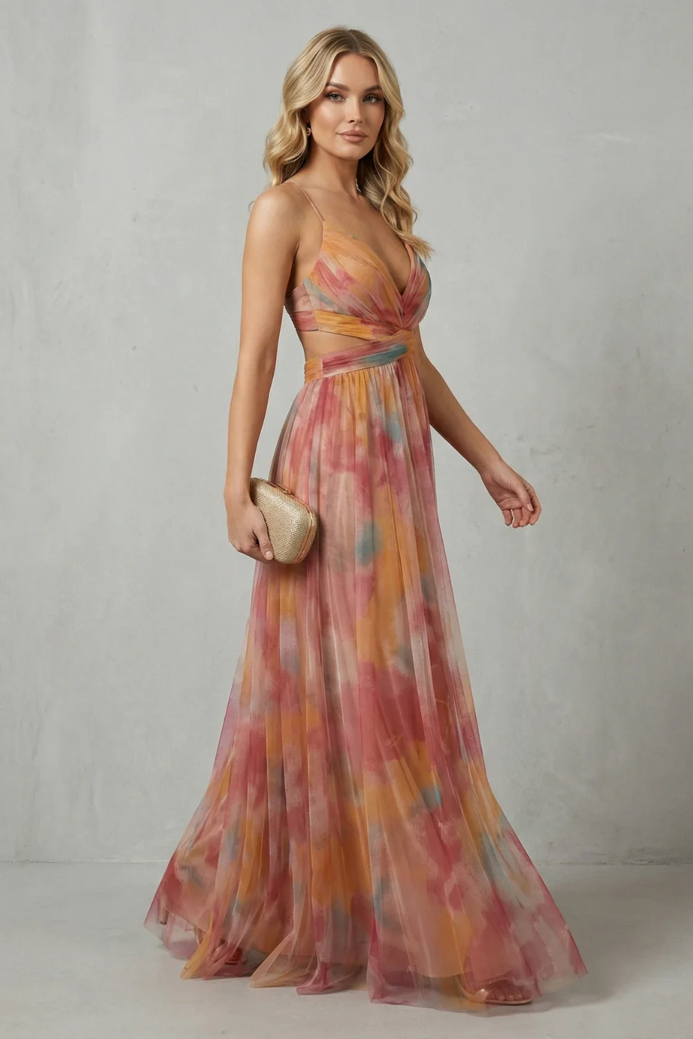 Aurellia – Watercolour romance – Sleeveless maxi dress - Image 3