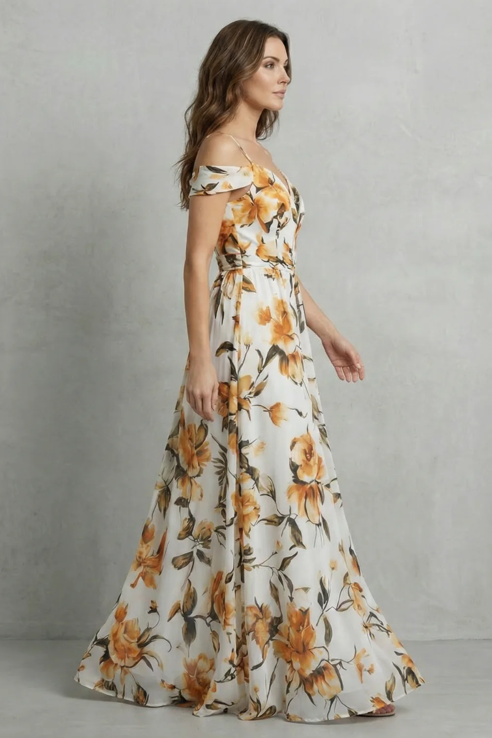 Aurielle – Off-shoulder floral grace – Maxi dress - Image 3