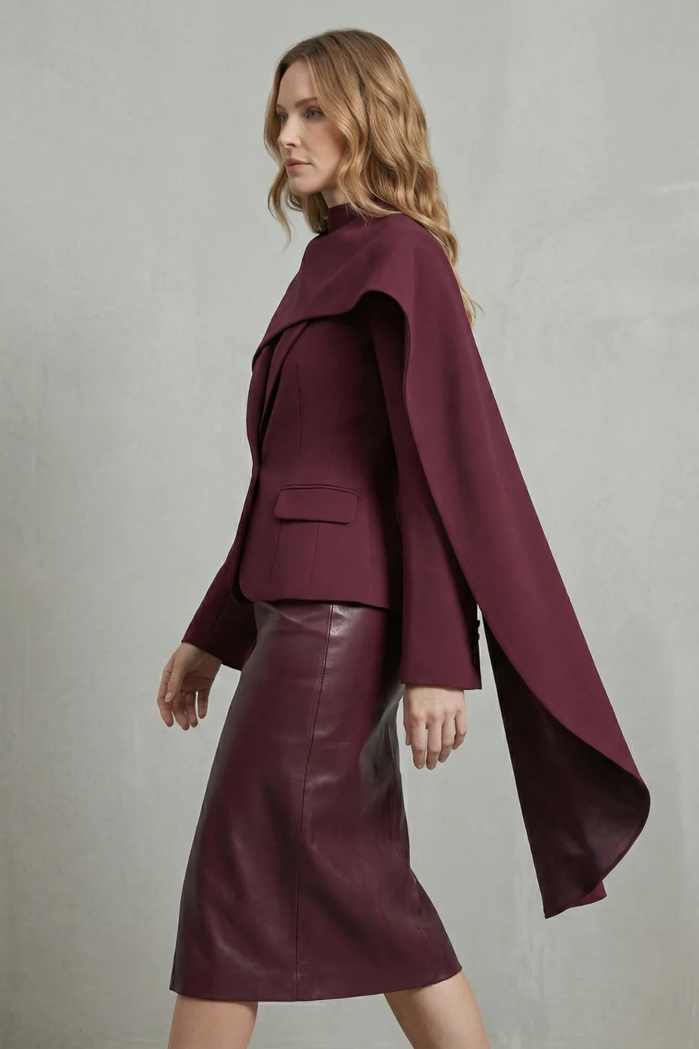 Avelina – Draped scarf-lapel – Asymmetrical blazer - Image 3