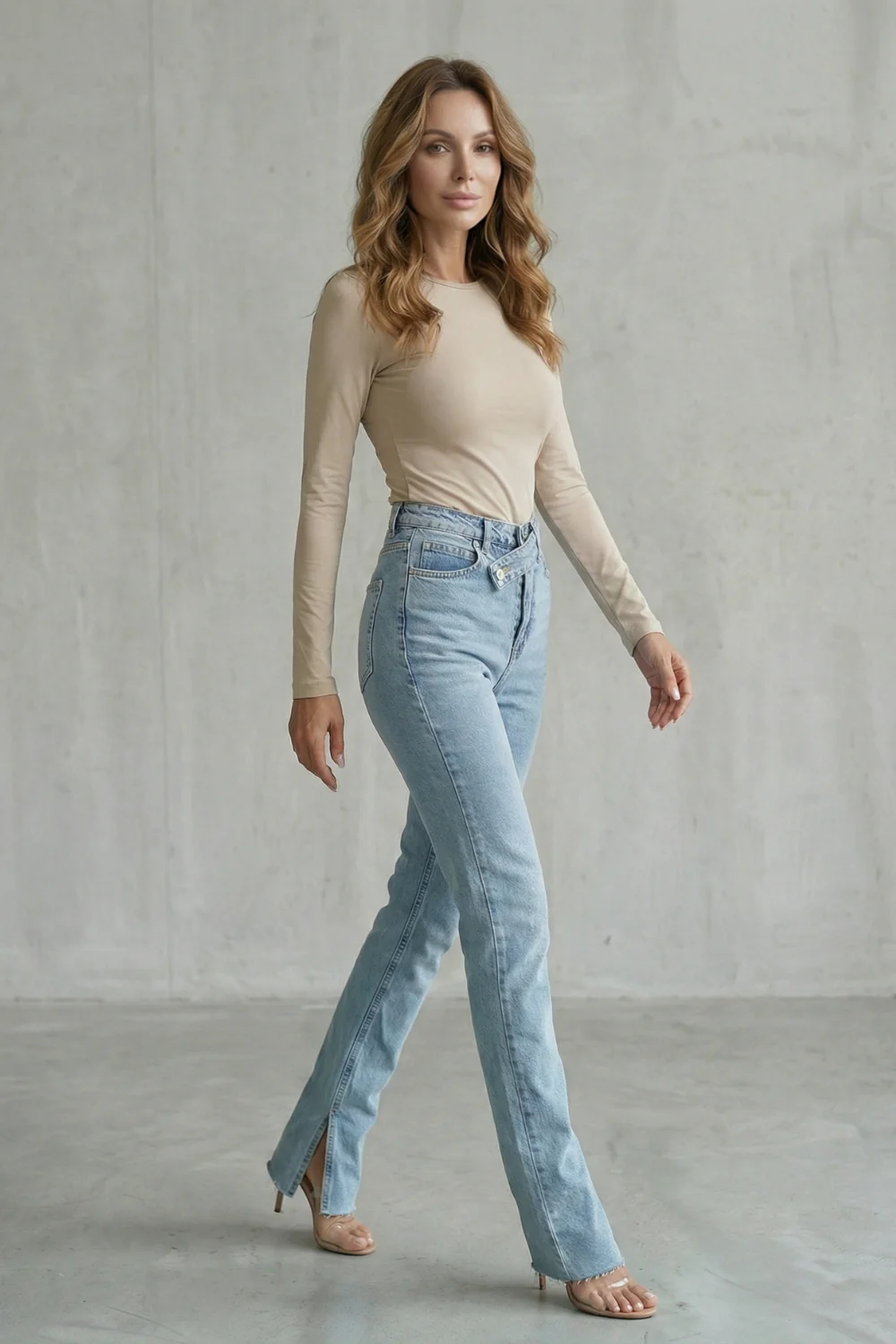 Avelisse – Cross waist detail – Straight leg jeans - Image 3