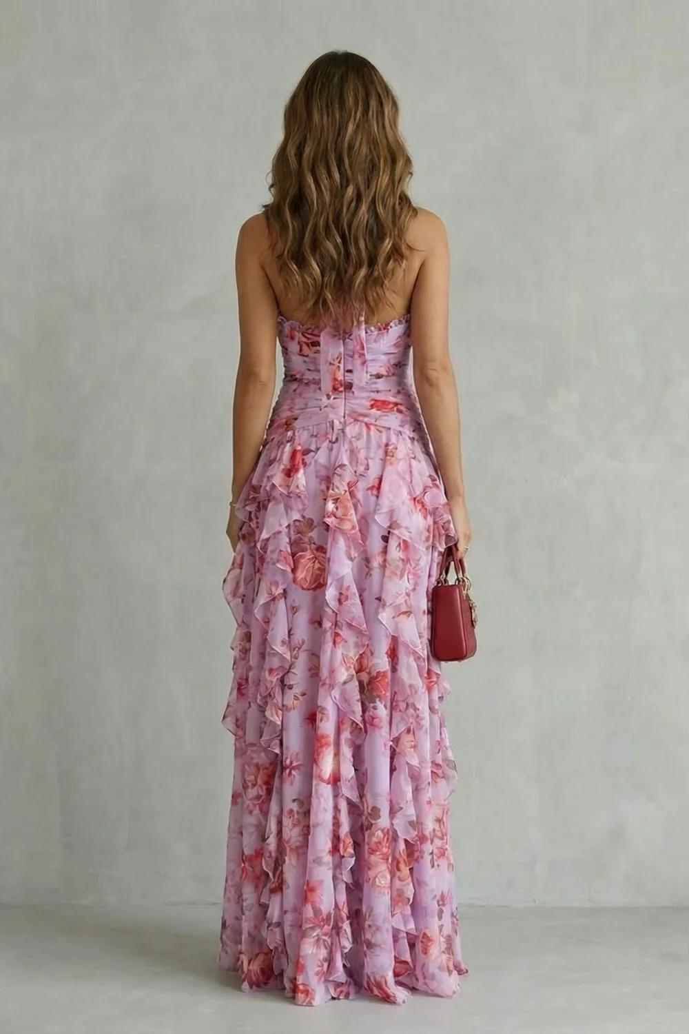 Belladina – Romantic rose cascade – Halter maxi dress - Image 4