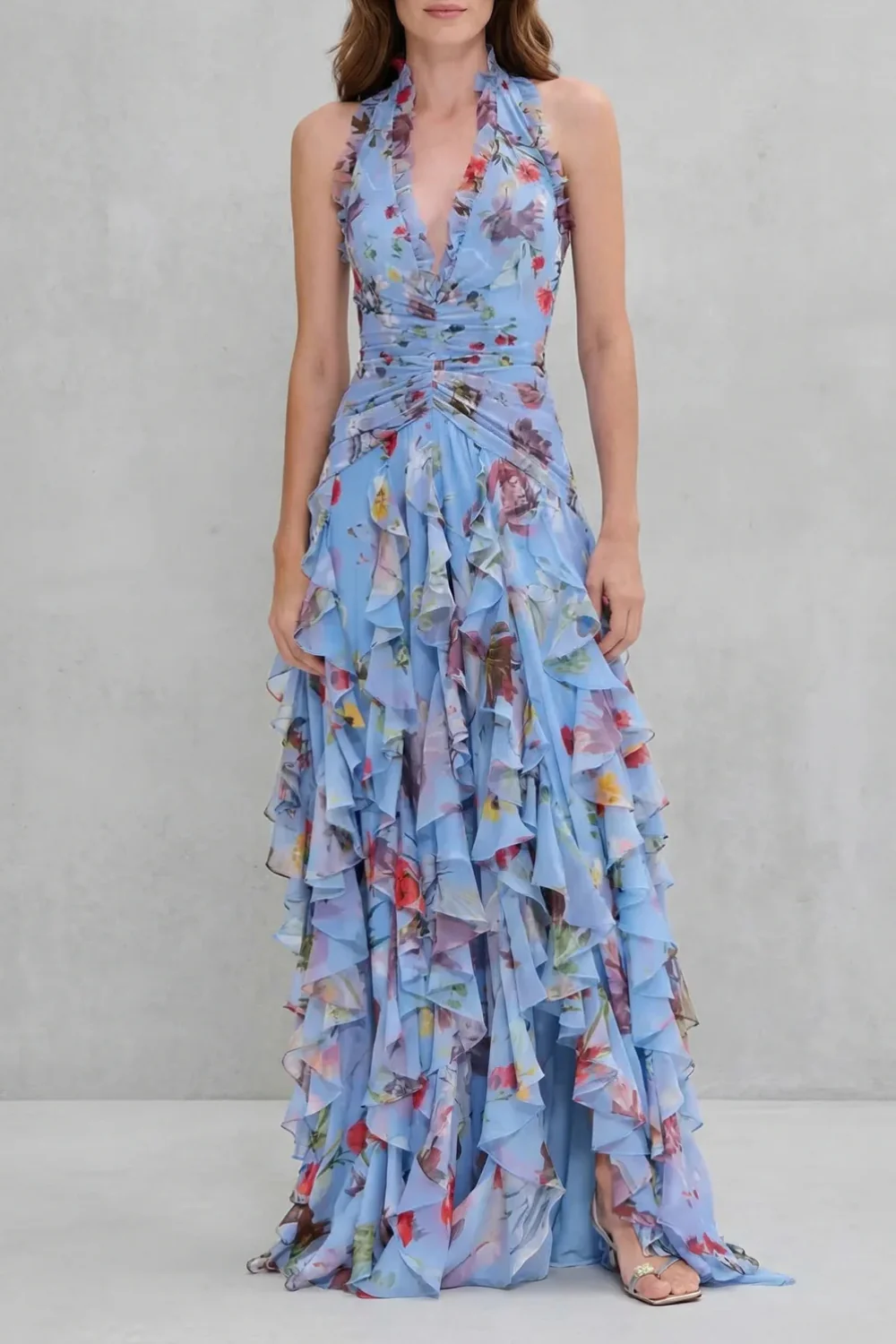 Belladina – Romantic rose cascade – Halter maxi dress - Image 5