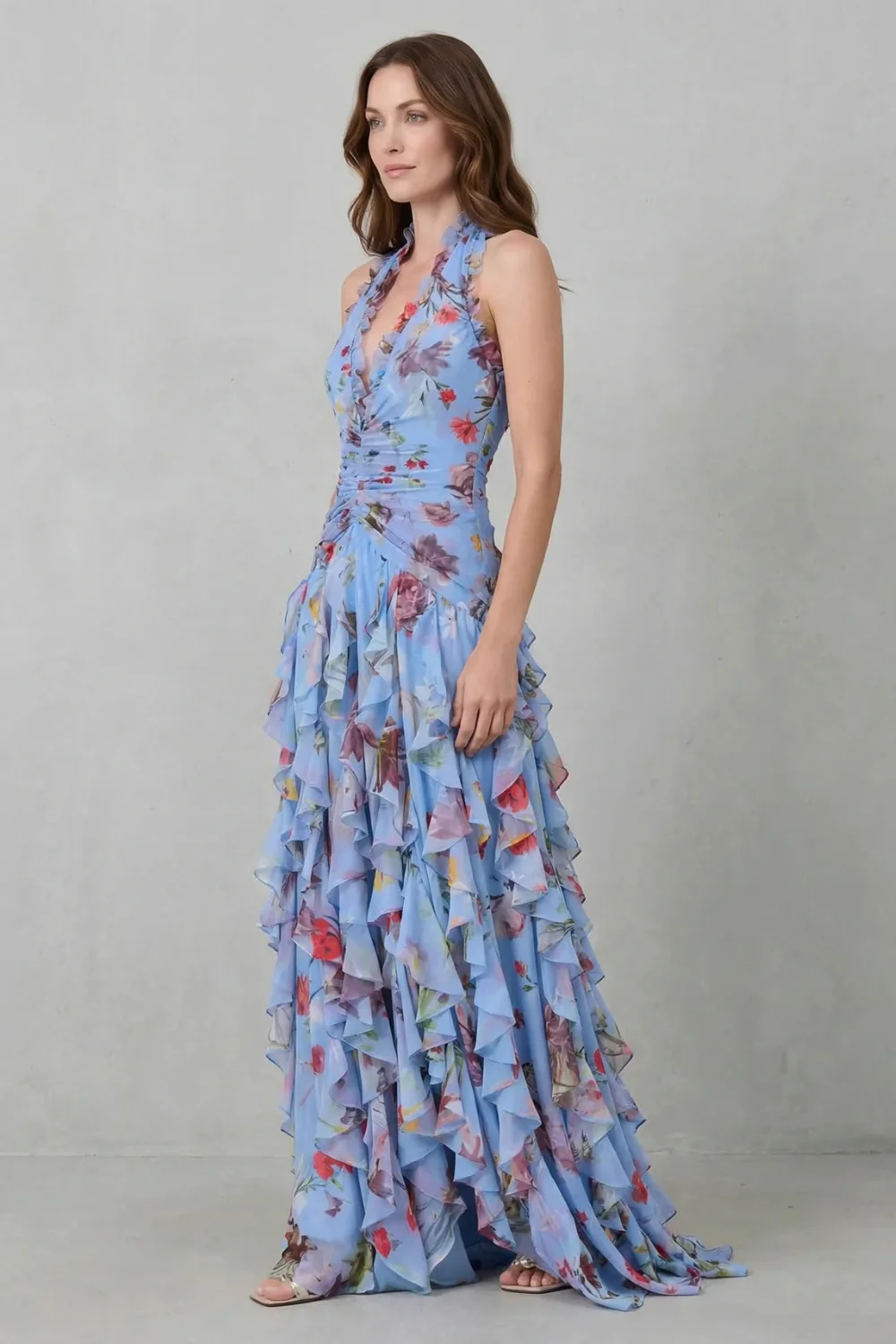 Belladina – Romantic rose cascade – Halter maxi dress - Image 7