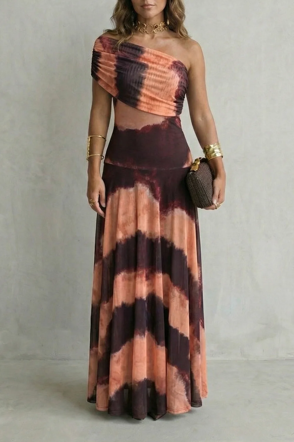 Bellamare – Elegant draped neckline – One shoulder maxi dress - Image 7