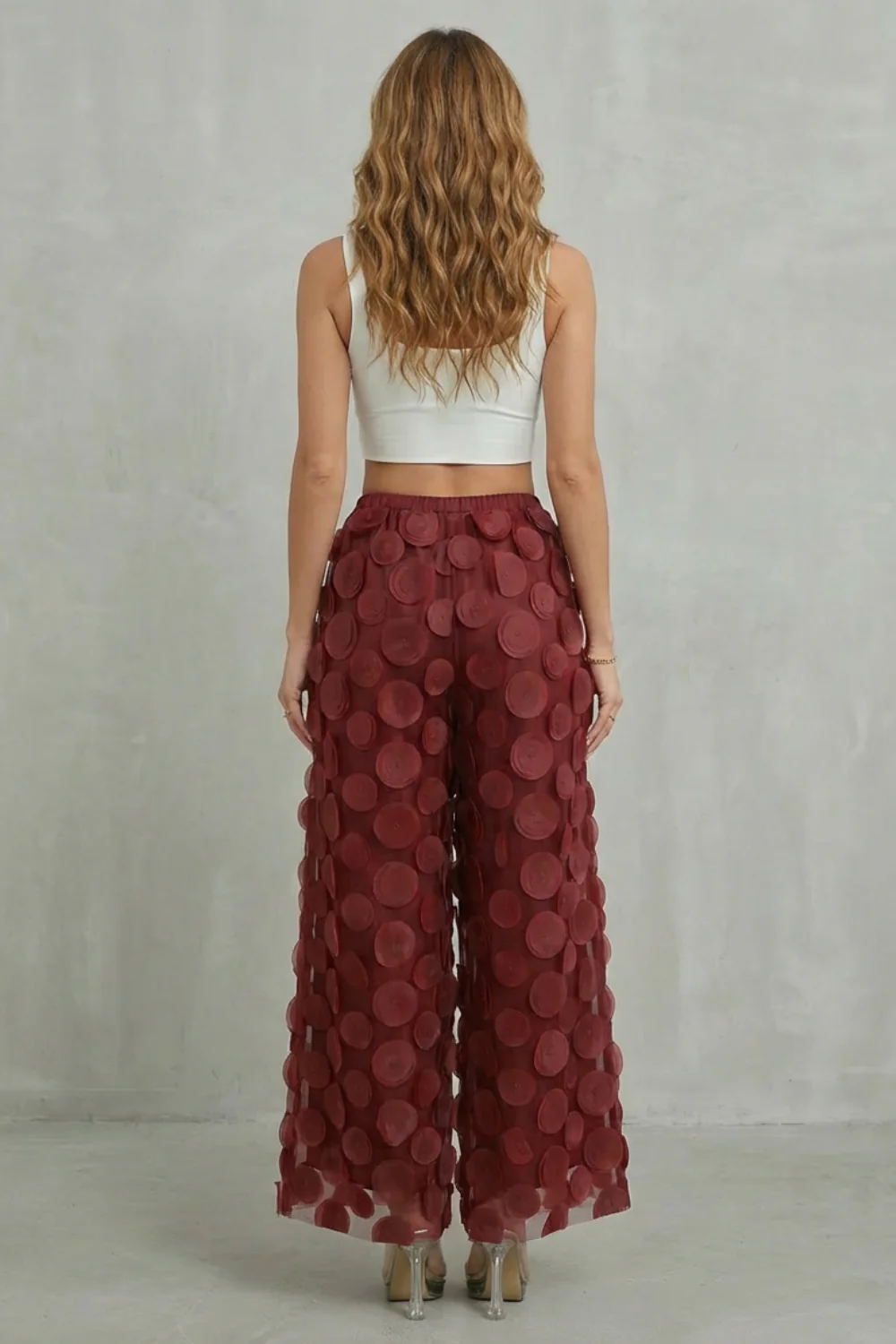 Bellaria – 3D circle appliqué – Wide-leg trousers - Image 4