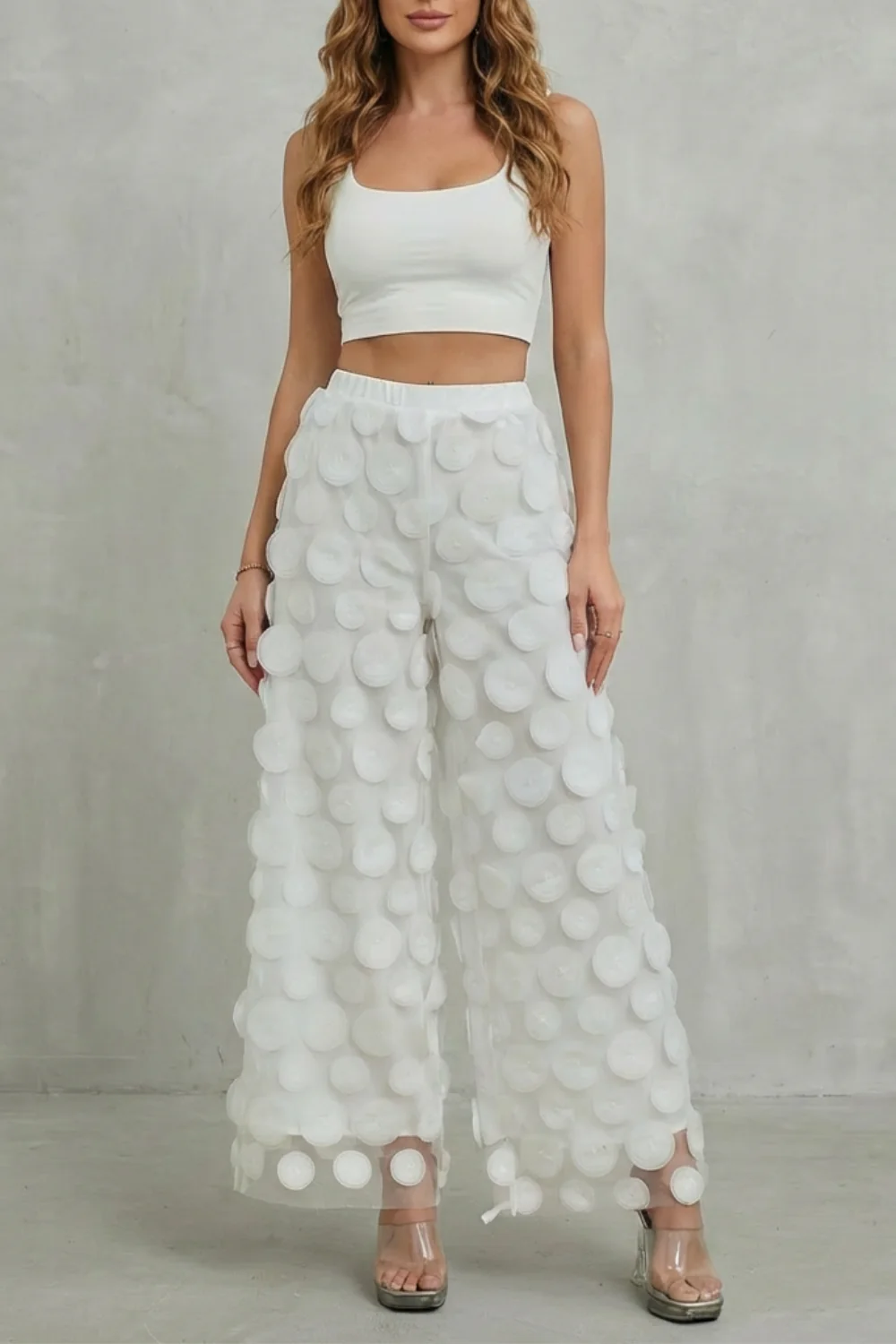 Bellaria – 3D circle appliqué – Wide-leg trousers - Image 7