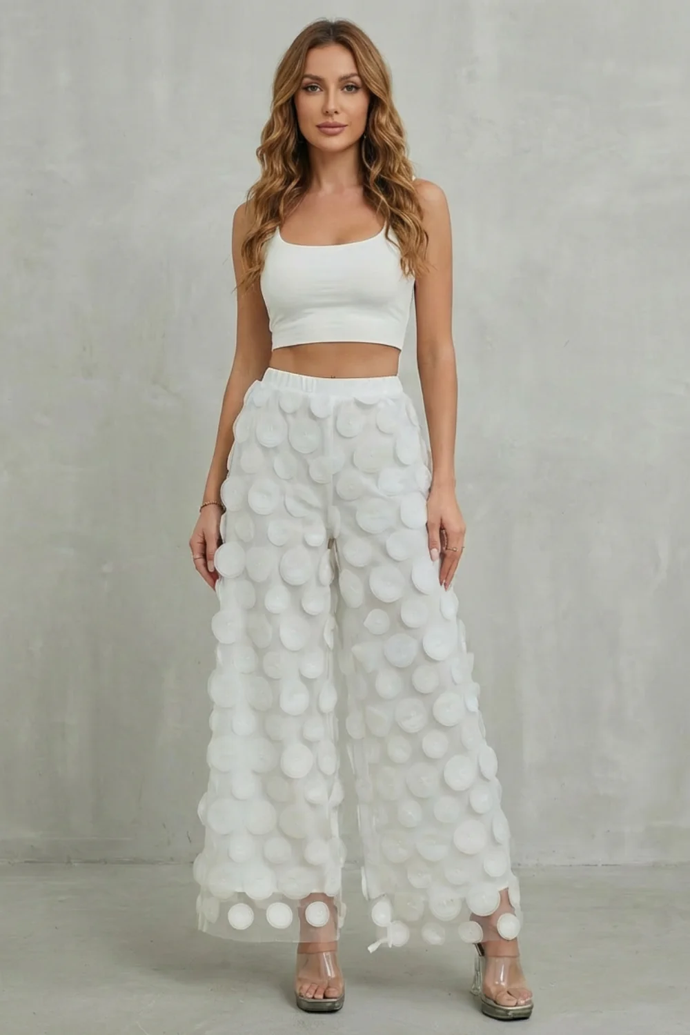 Bellaria – 3D circle appliqué – Wide-leg trousers - Image 8