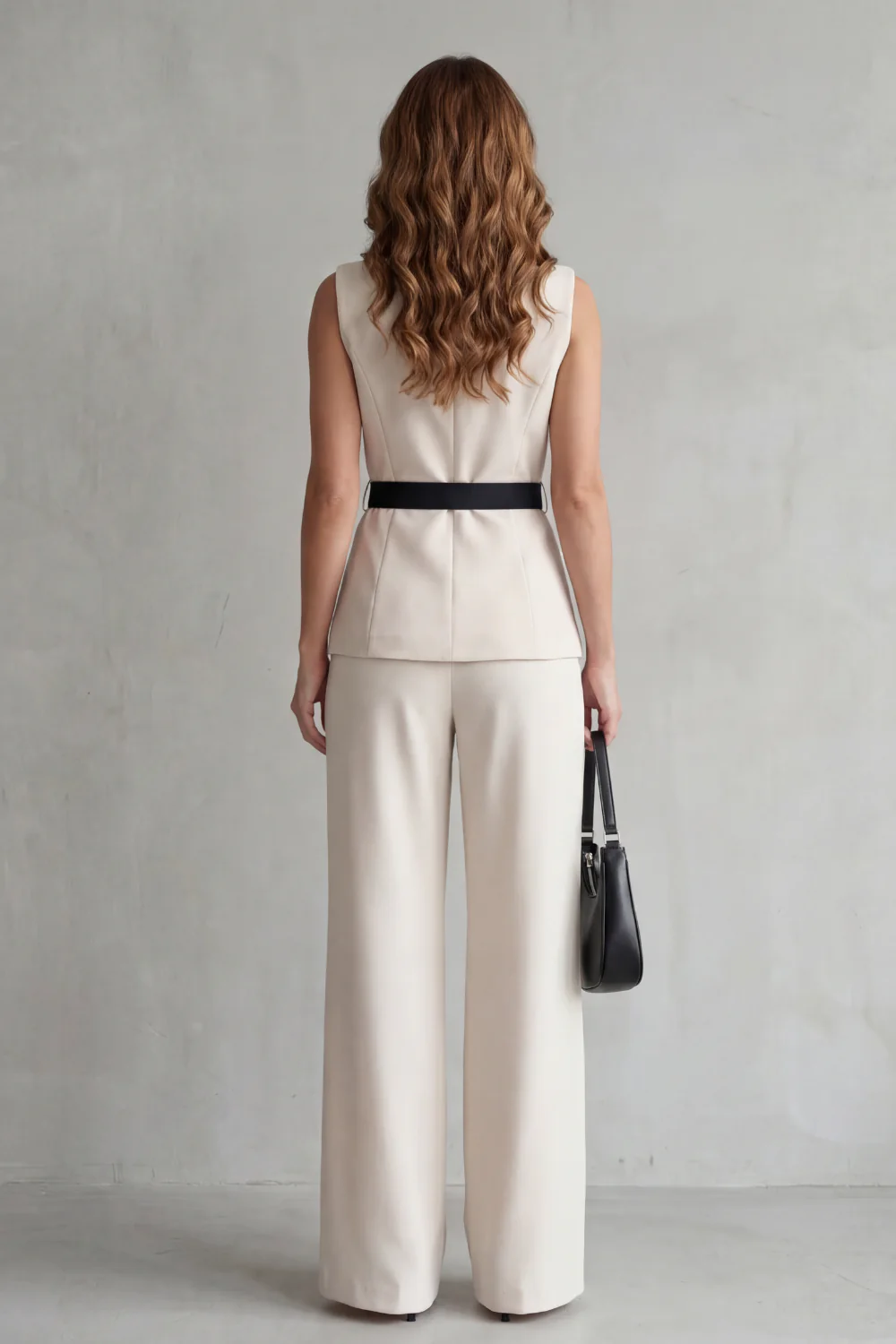 Bellavive – Two-tone lapel – Sleeveless trouser suit - Image 4
