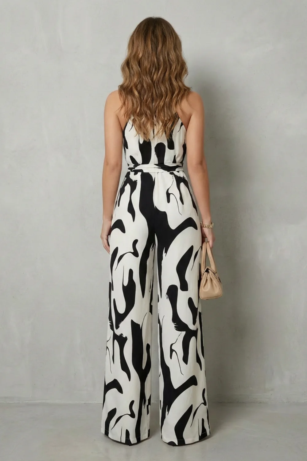 Calivana – Abstract print halter – Wide-leg jumpsuit - Image 4