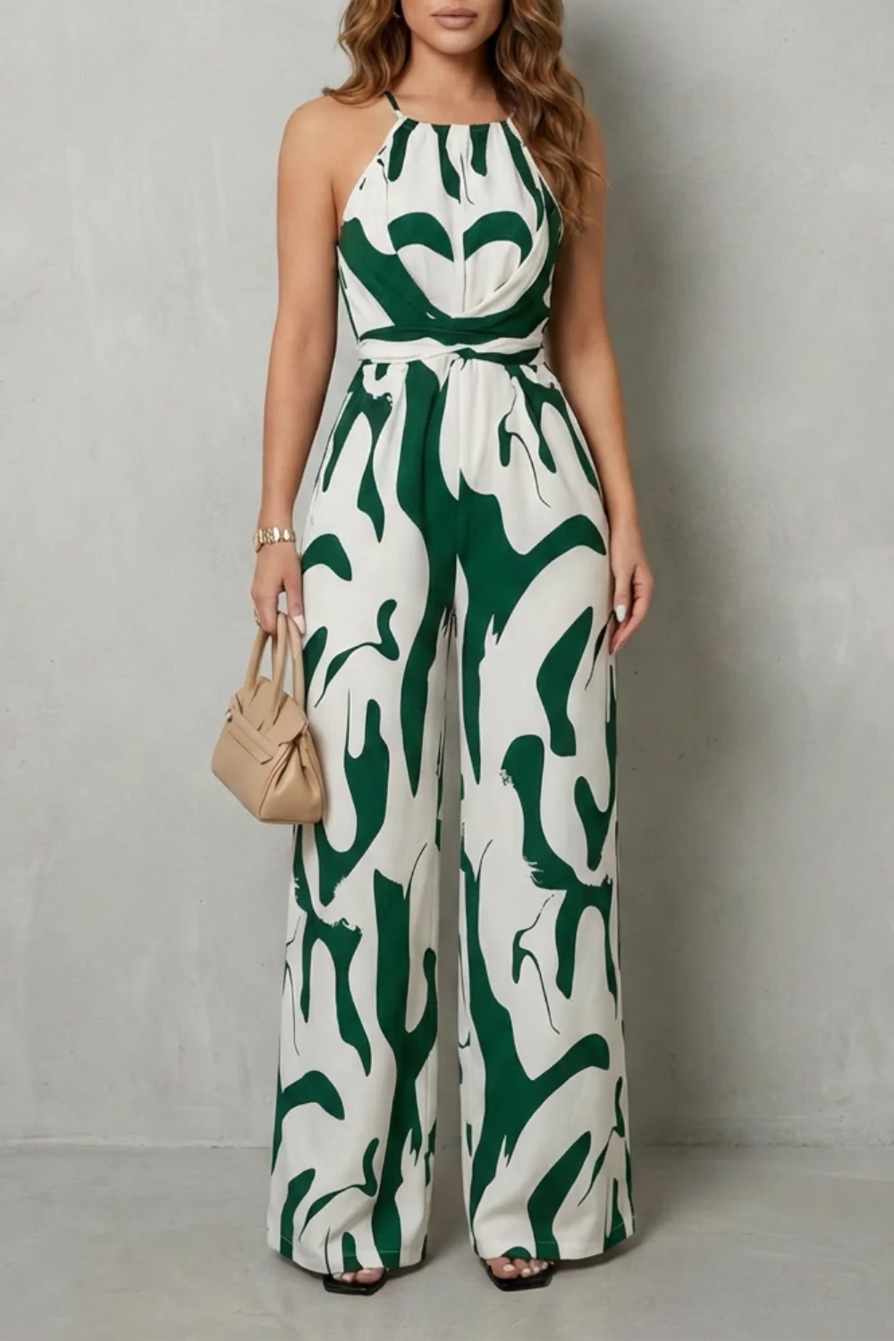 Calivana – Abstract print halter – Wide-leg jumpsuit - Image 7