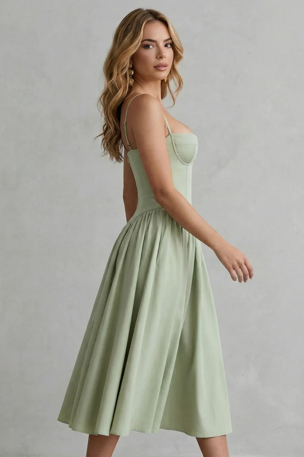 Calliope – Timeless structure – Women’s Sleeveless Structured Dress - Image 3