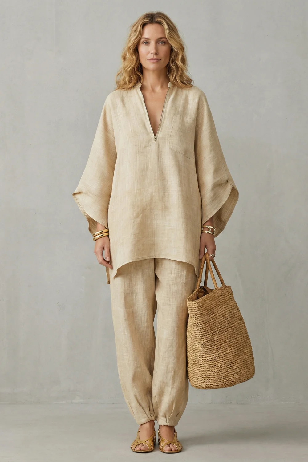 Calyra – Minimalist asymmetrical flow – Two piece set - Image 2