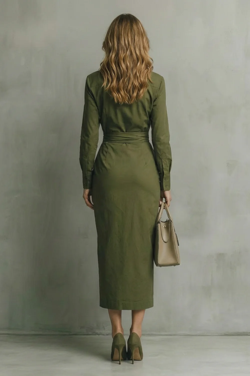 Camille – Asymmetric Waist Shirt Dress – Tailored Elegance for Autumn & Winter - Image 4