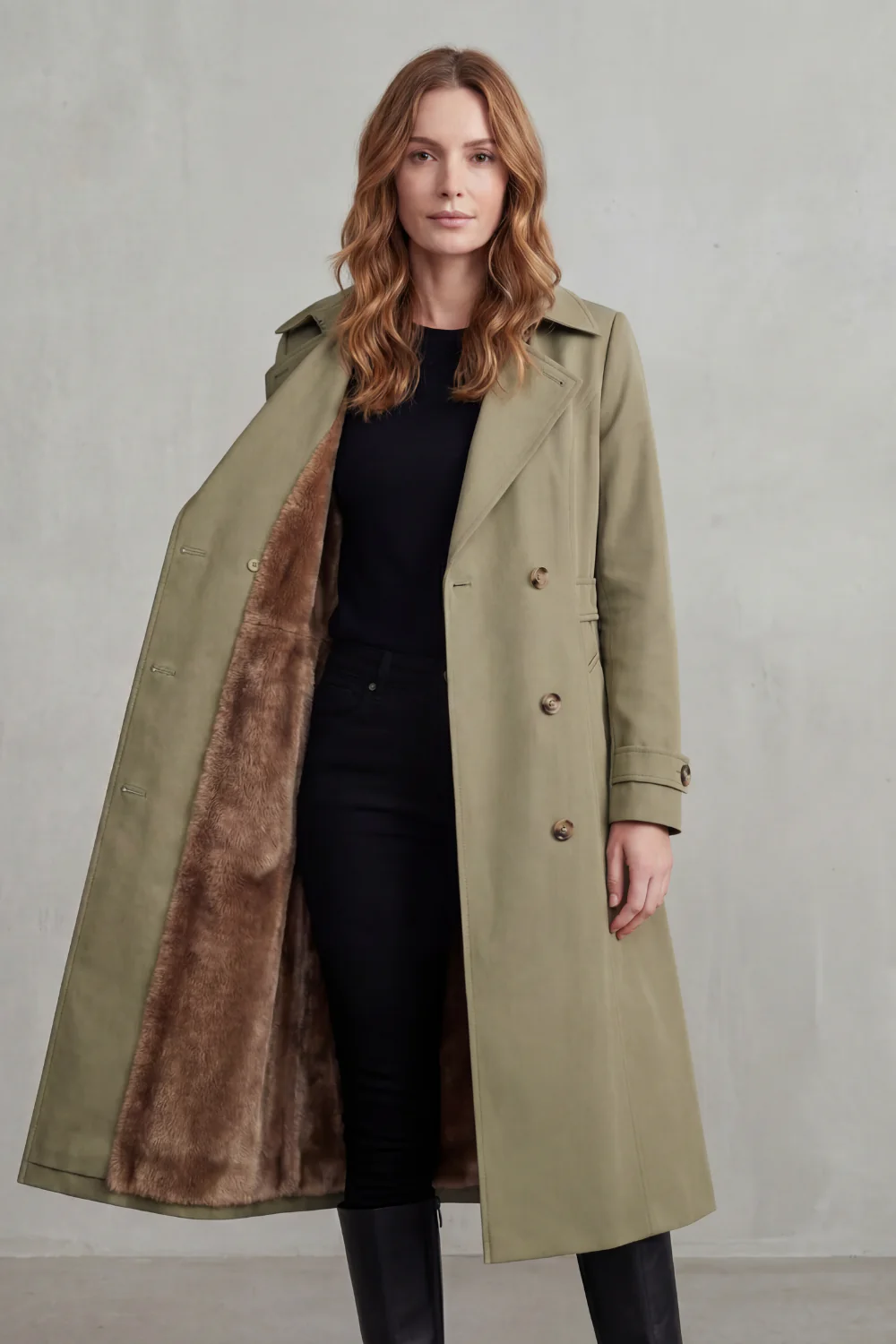 Carletta – Faux fur-lined trench – Double-breasted winter coat - Image 10