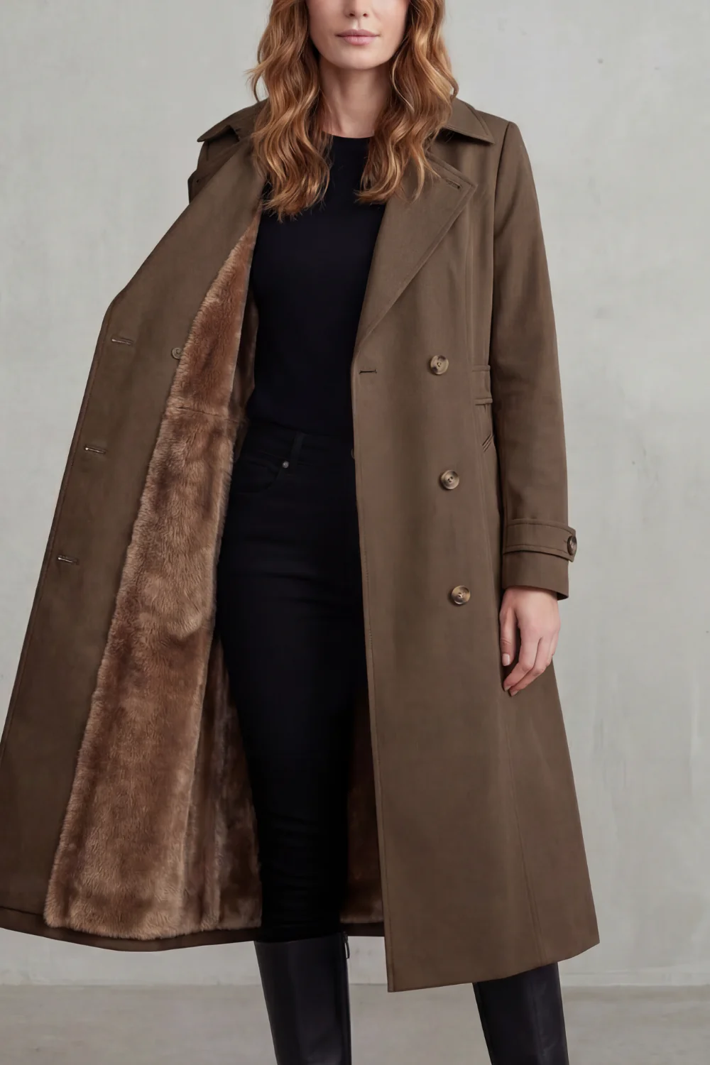 Carletta – Faux fur-lined trench – Double-breasted winter coat - Image 11