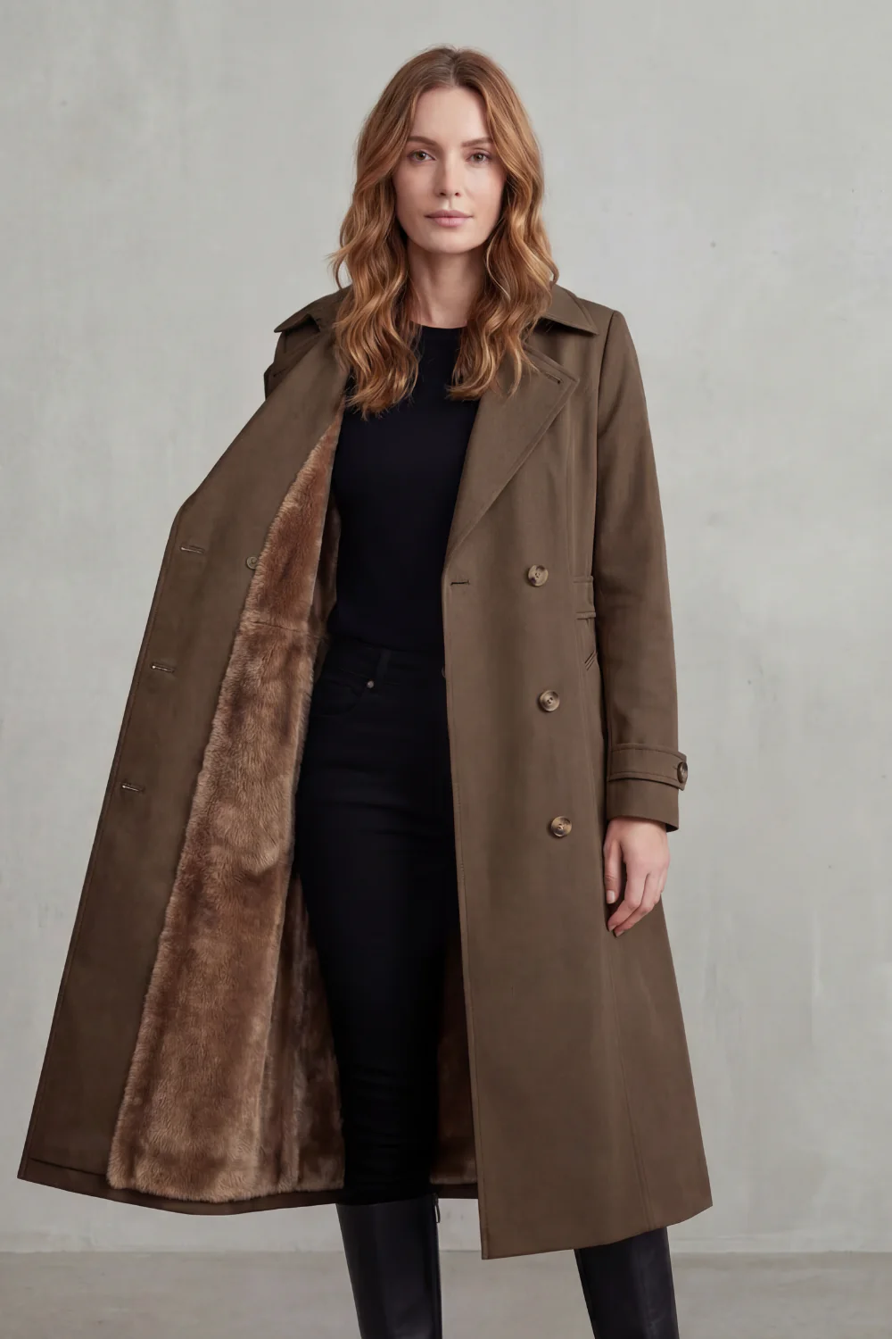 Carletta – Faux fur-lined trench – Double-breasted winter coat - Image 12