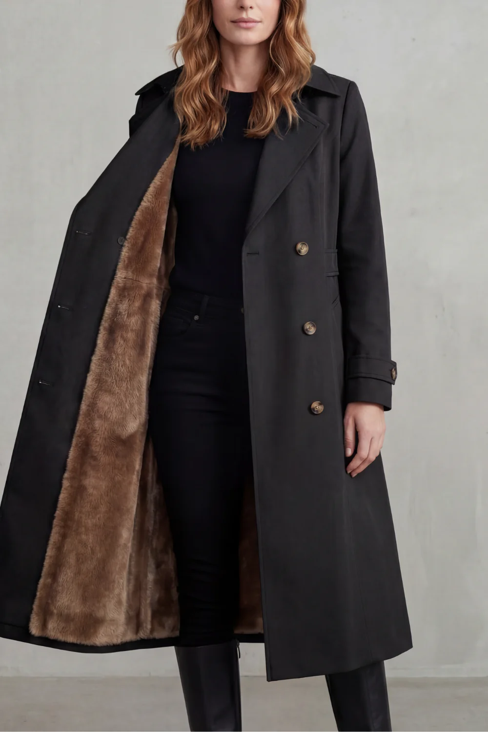 Carletta – Faux fur-lined trench – Double-breasted winter coat - Image 13