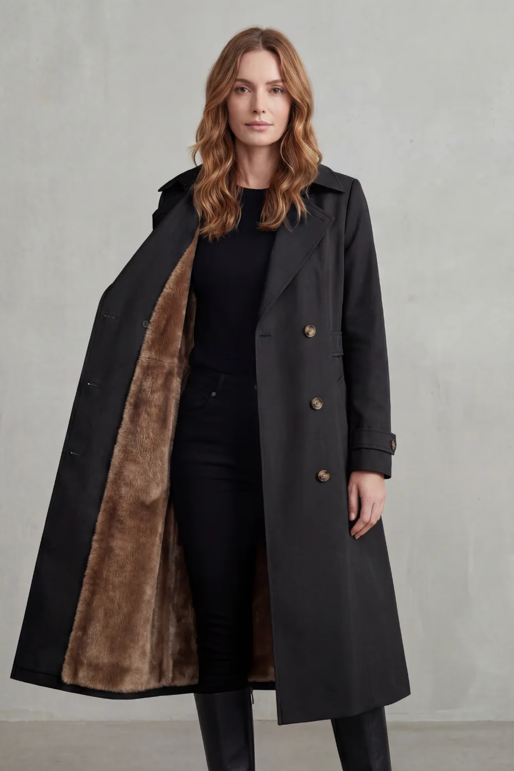 Carletta – Faux fur-lined trench – Double-breasted winter coat - Image 14