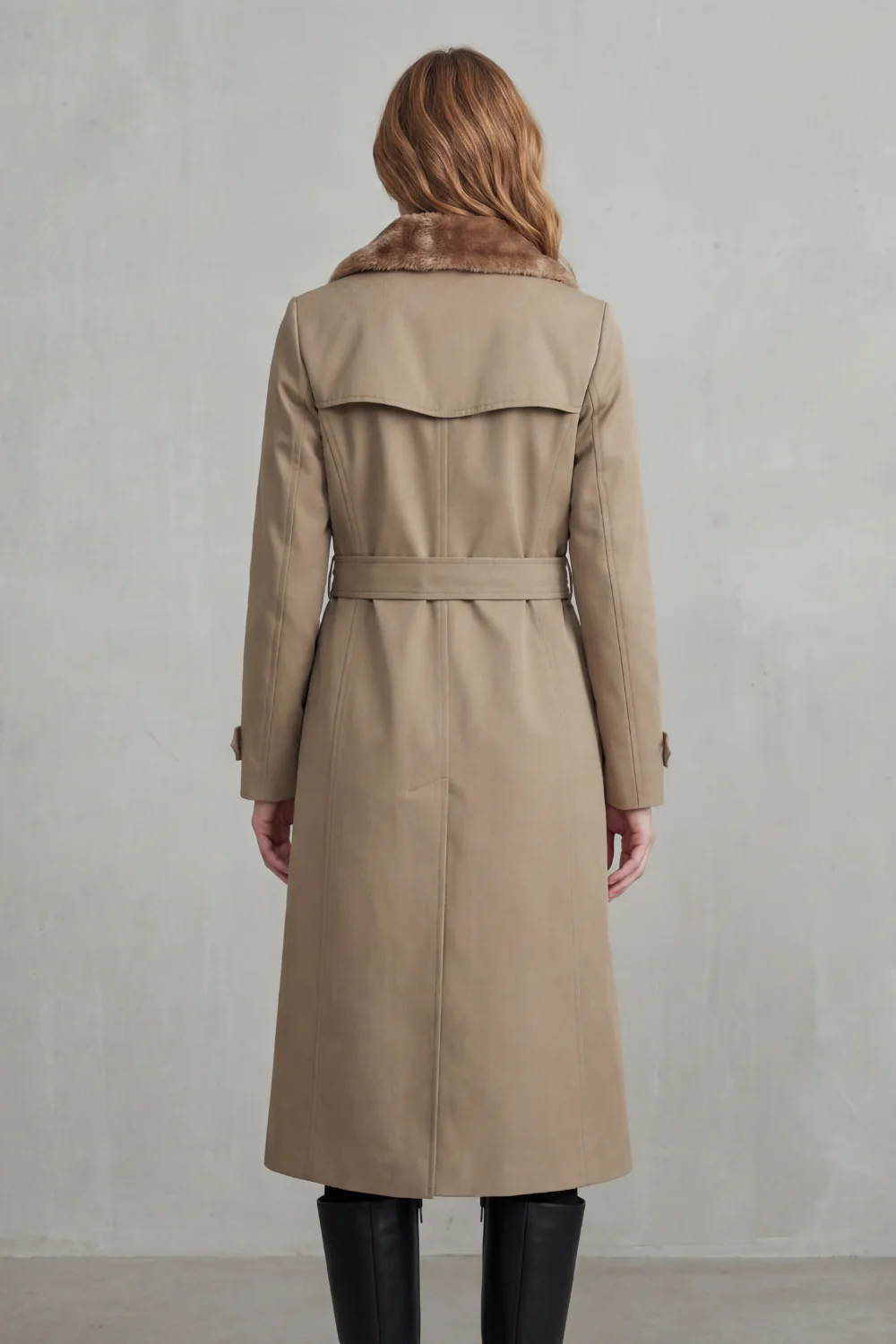 Carletta – Faux fur-lined trench – Double-breasted winter coat - Image 4