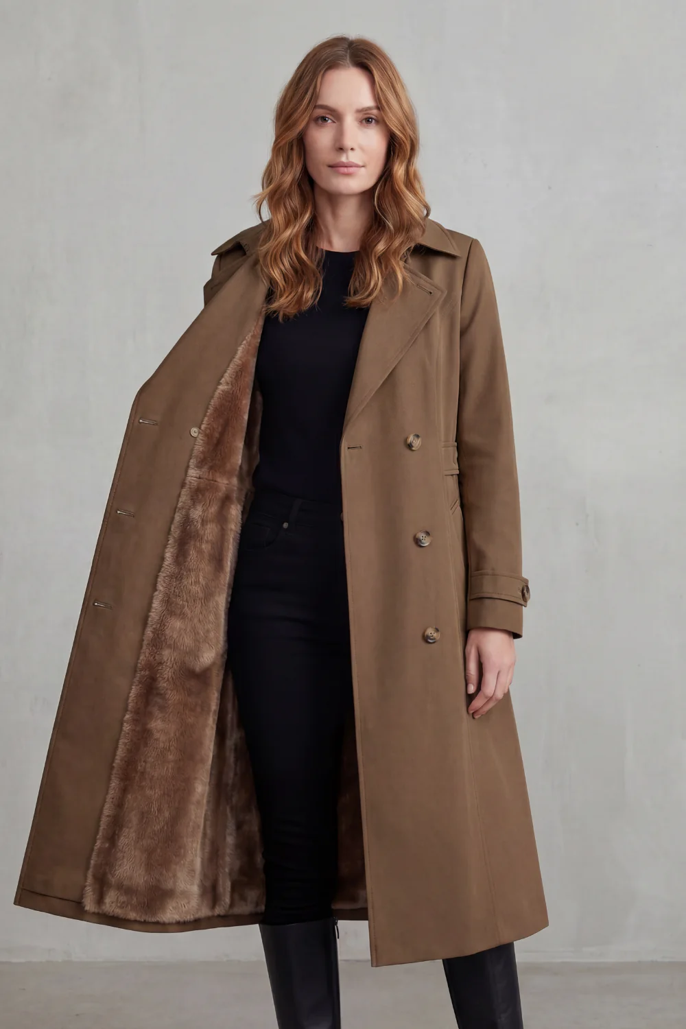 Carletta – Faux fur-lined trench – Double-breasted winter coat - Image 6