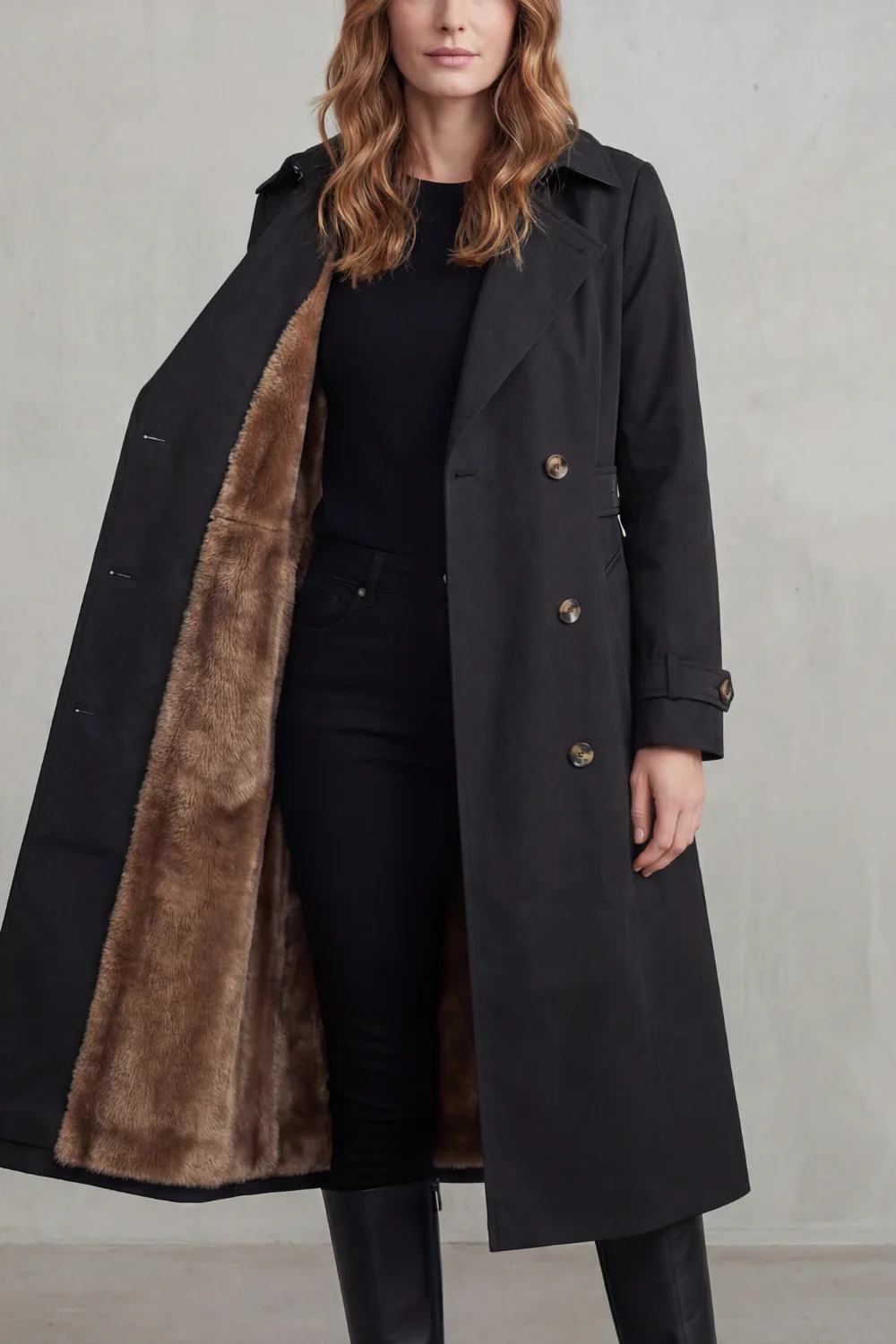 Carletta – Faux fur-lined trench – Double-breasted winter coat - Image 7