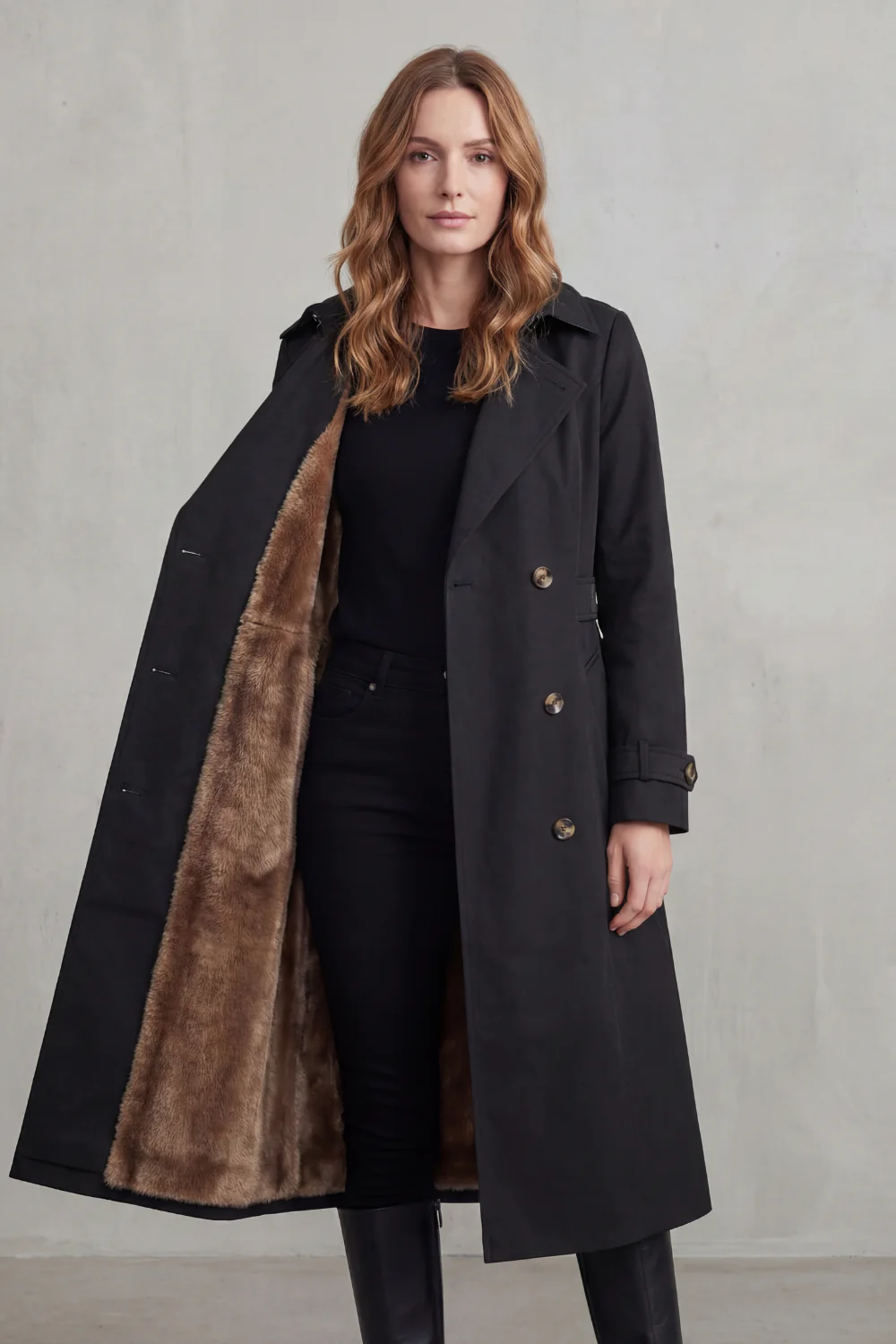 Carletta – Faux fur-lined trench – Double-breasted winter coat - Image 8