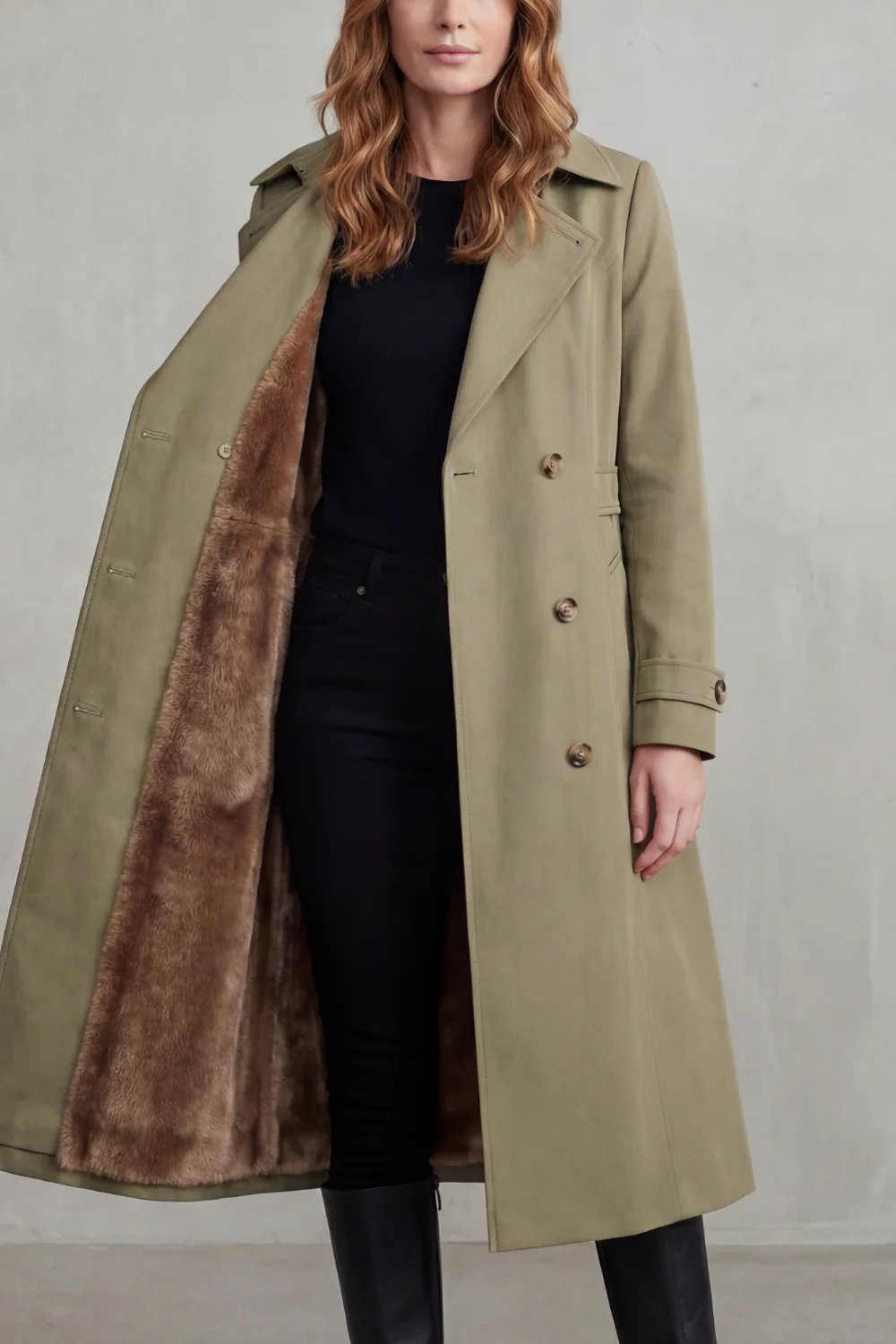 Carletta – Faux fur-lined trench – Double-breasted winter coat - Image 9