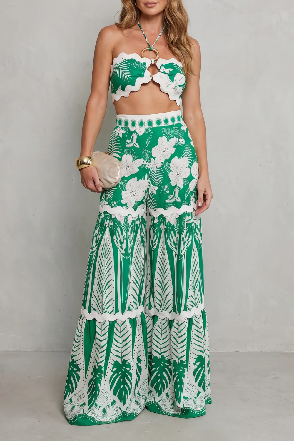 Cassira – Tropical print allure – Two-piece set