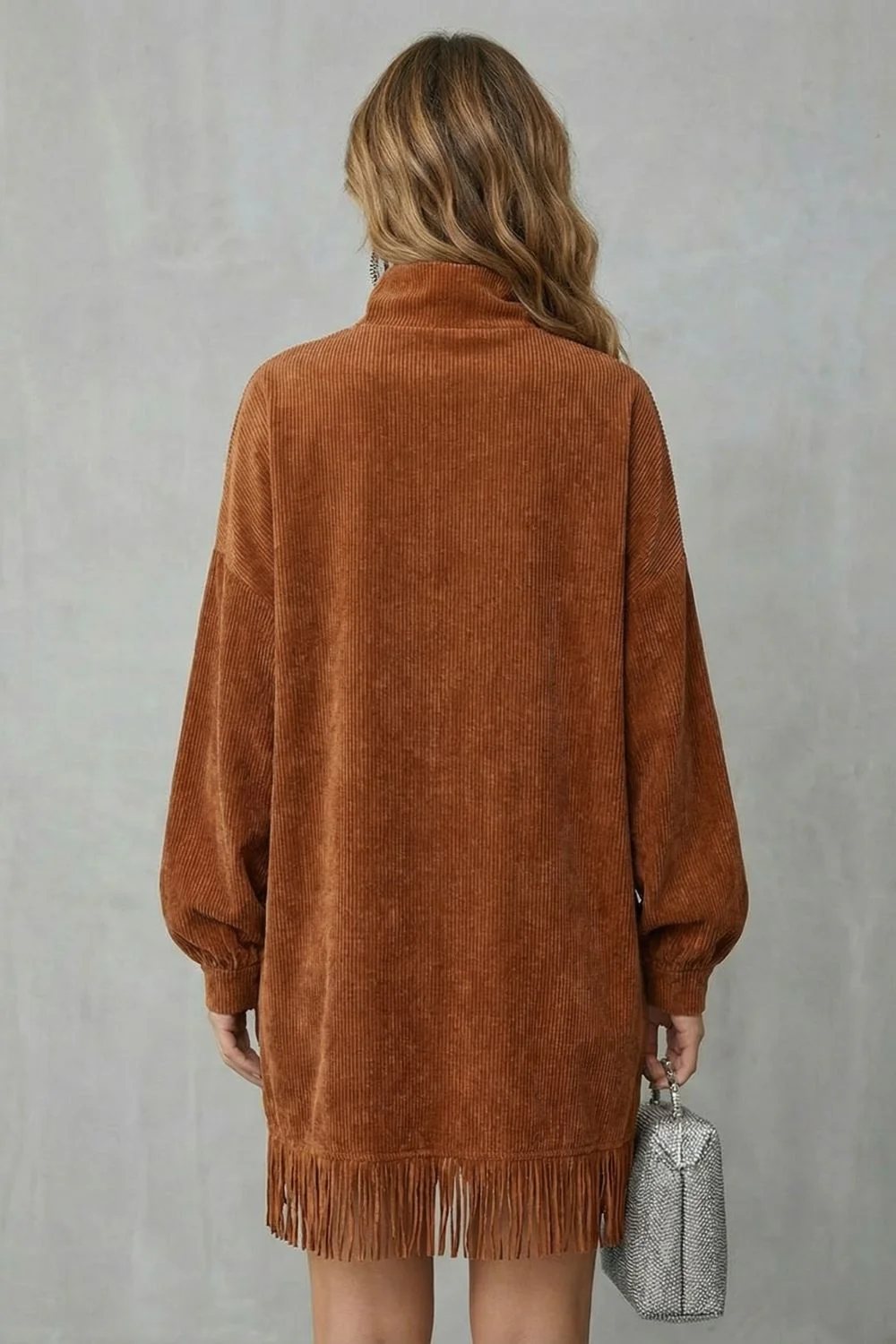 Castellaine – Fringed charm – Turtleneck mini dress - Image 4