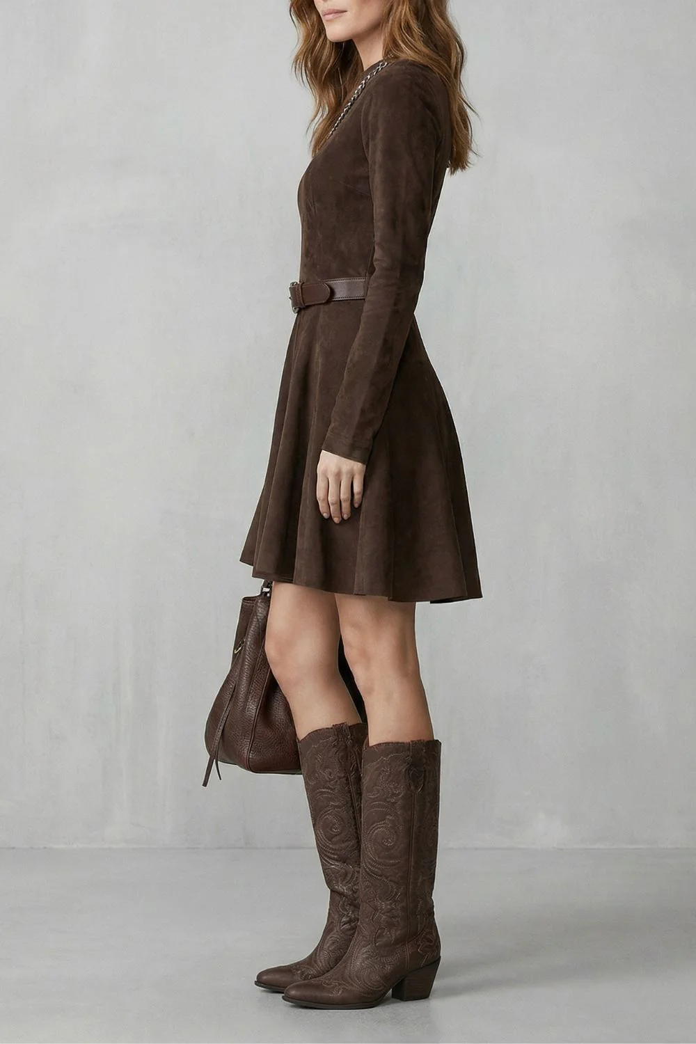 Cavellina – Belted suede effect – Mini dress (Belt included) - Image 3