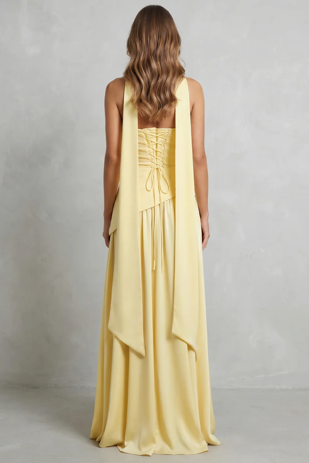 Celestara – Sculpted draped slit – Strapless maxi dress - Image 4