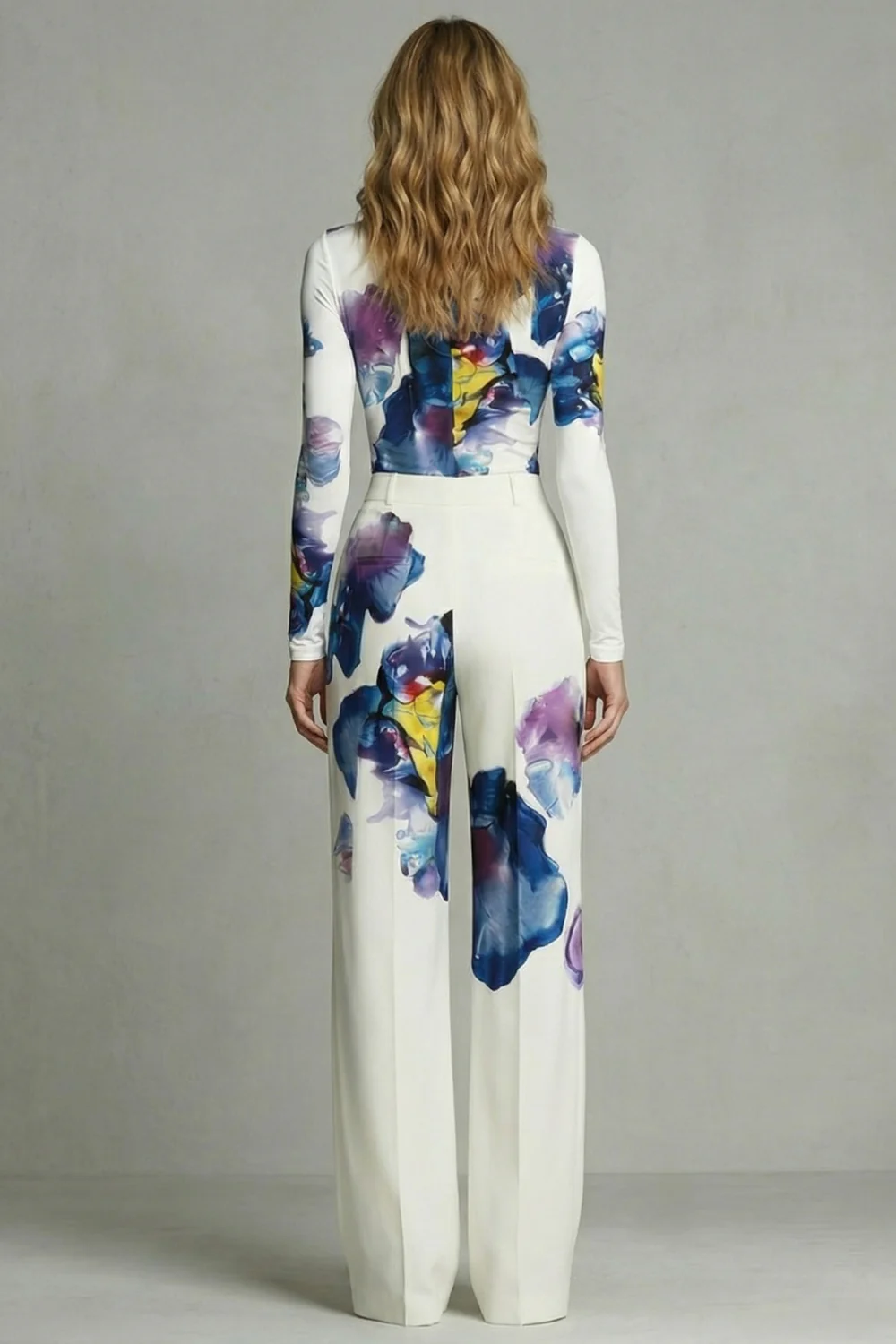 Celestique – Artistic colourblock elegance – Top and trouser set - Image 4