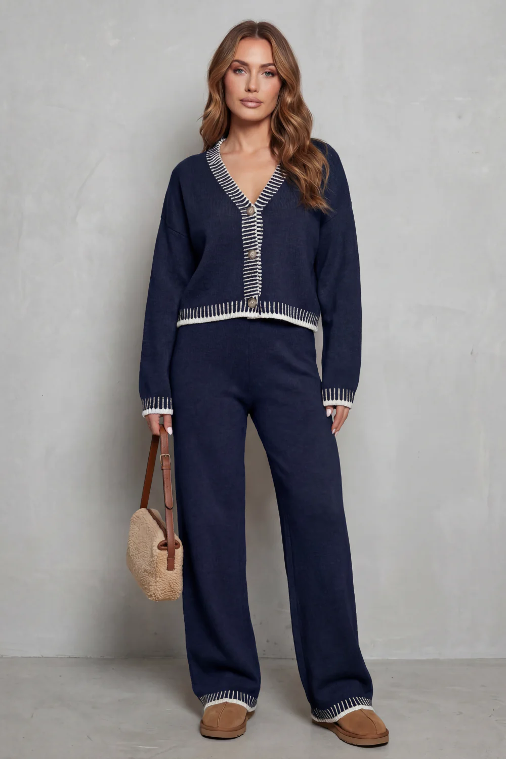 Cerivelle – Contrast trim – Knit loungewear set - Image 10