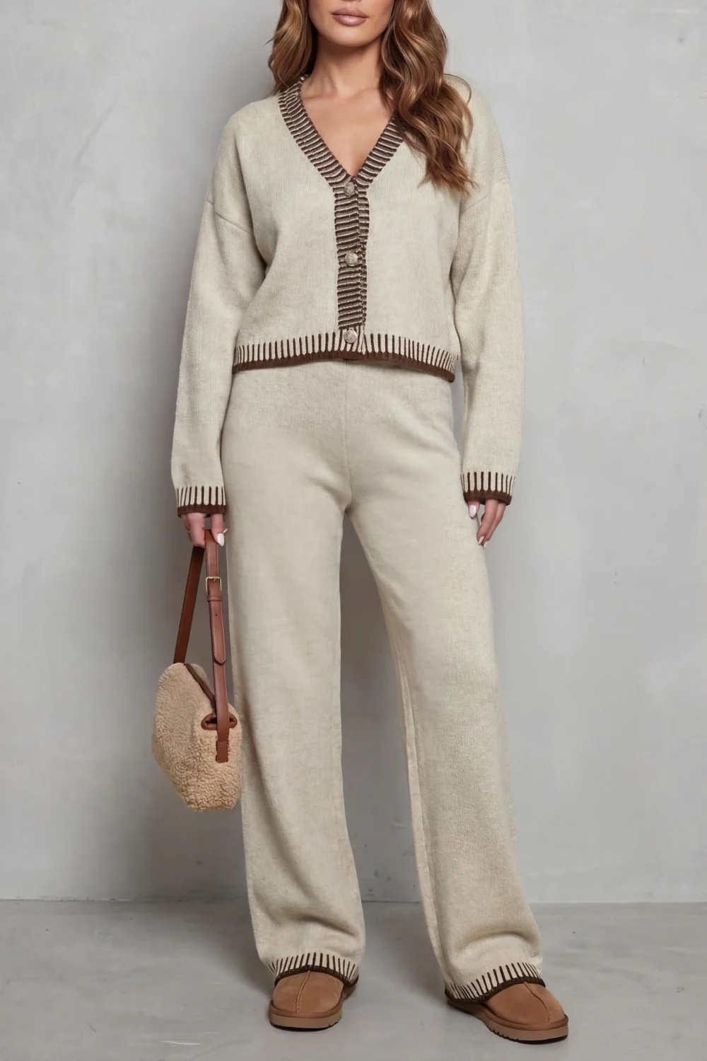Cerivelle – Contrast trim – Knit loungewear set - Image 5