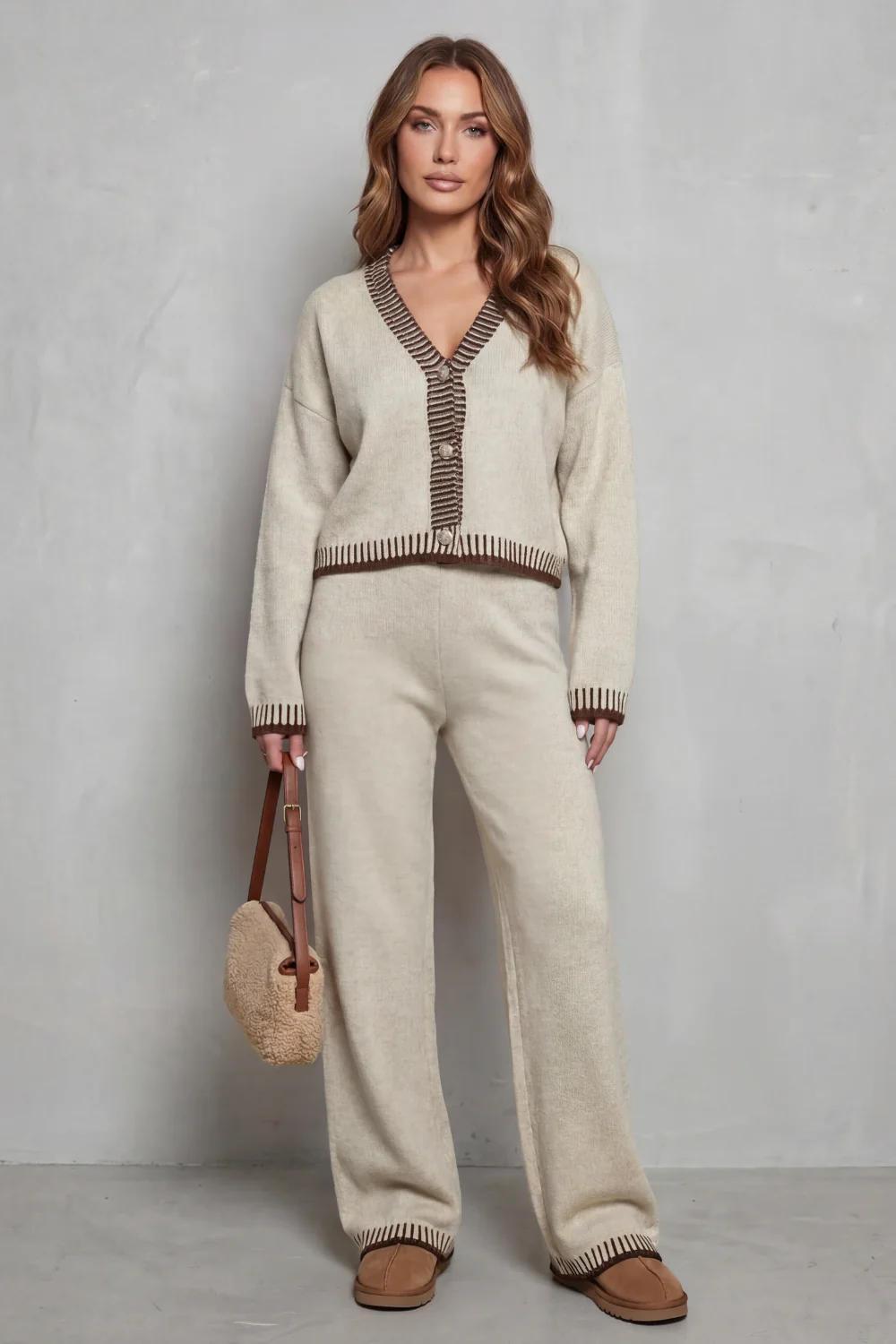 Cerivelle – Contrast trim – Knit loungewear set - Image 6