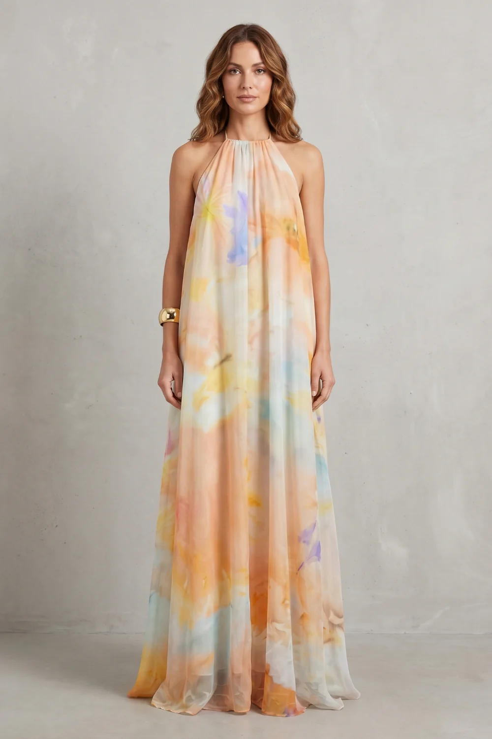 Corinelle – Watercolour halter grace – Maxi dress - Image 2