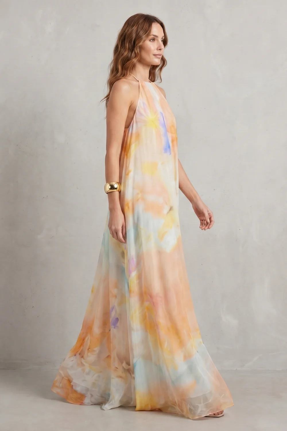 Corinelle – Watercolour halter grace – Maxi dress - Image 3