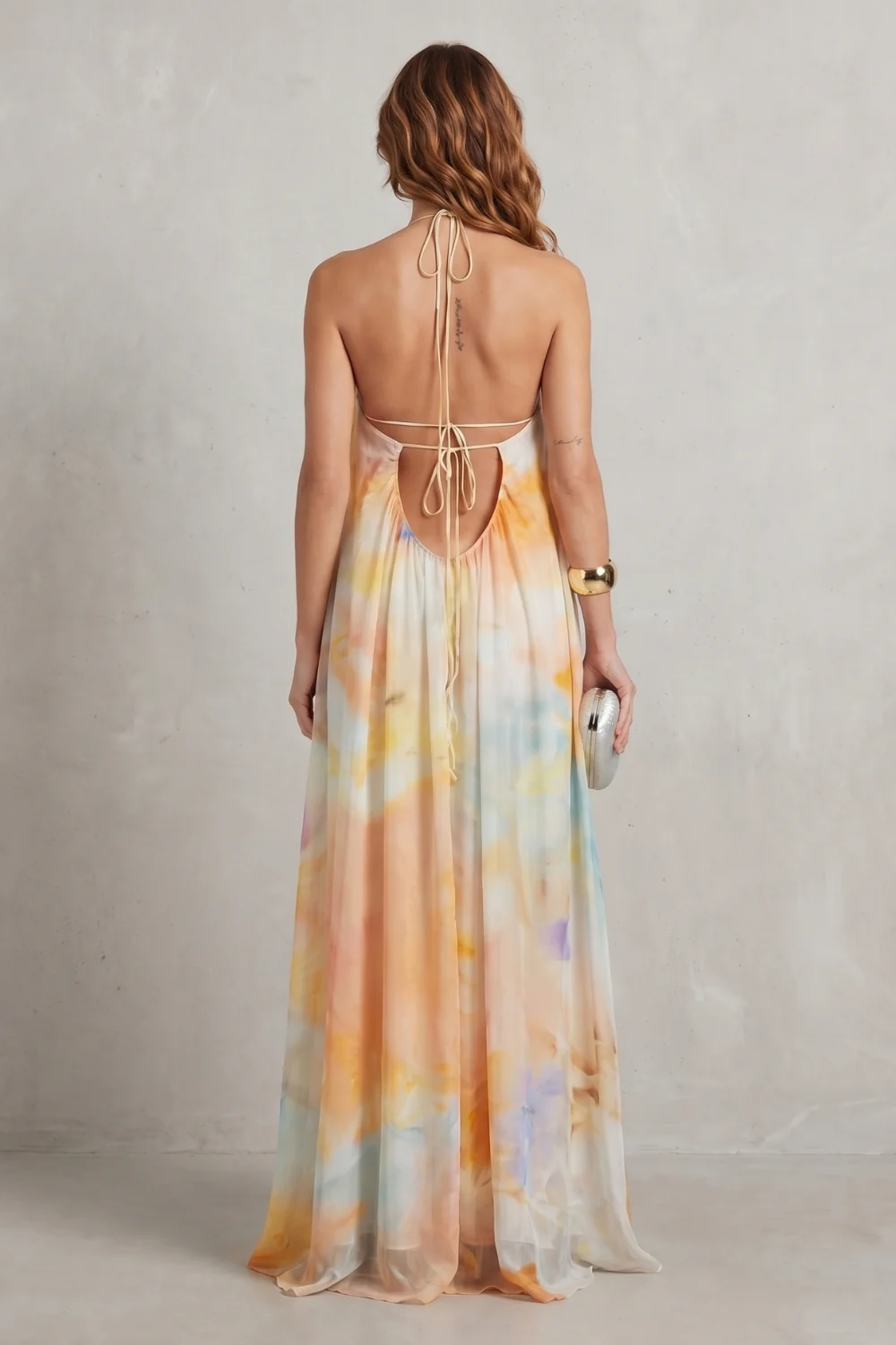 Corinelle – Watercolour halter grace – Maxi dress - Image 4