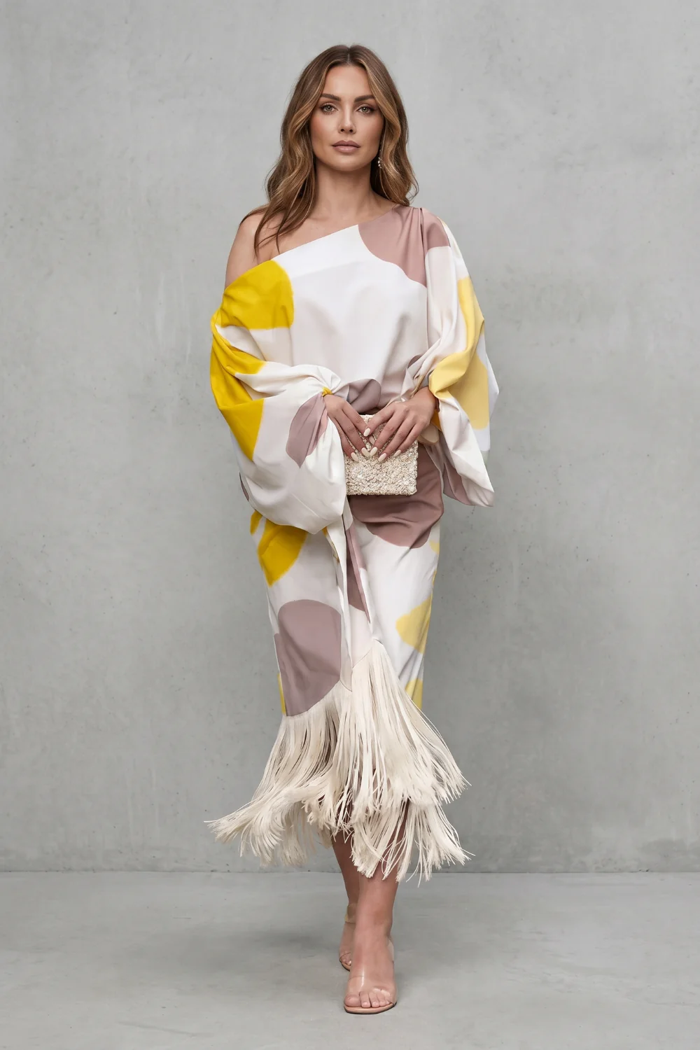 Danivelle – Abstract print fringe elegance – Two-piece set - Image 2