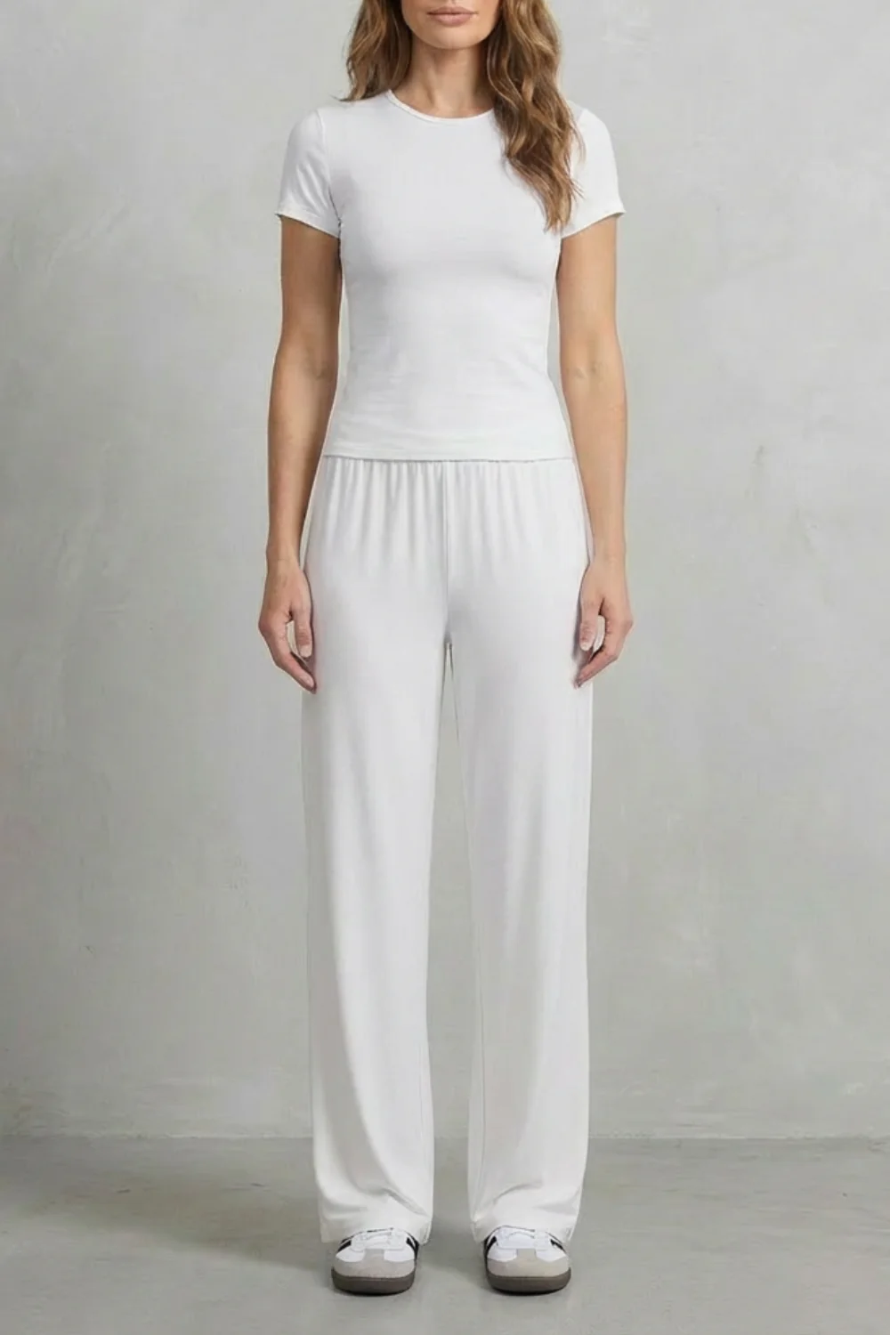 Élan – Sleek Simplicity – Pure Color Wide-Leg Pants Suit - Image 11