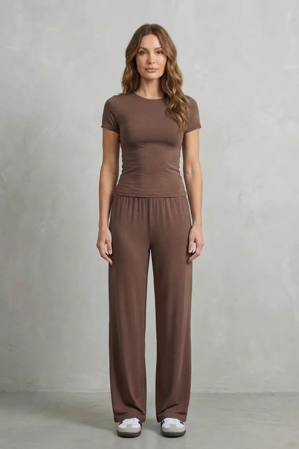Élan – Sleek Simplicity – Pure Color Wide-Leg Pants Suit - Image 16