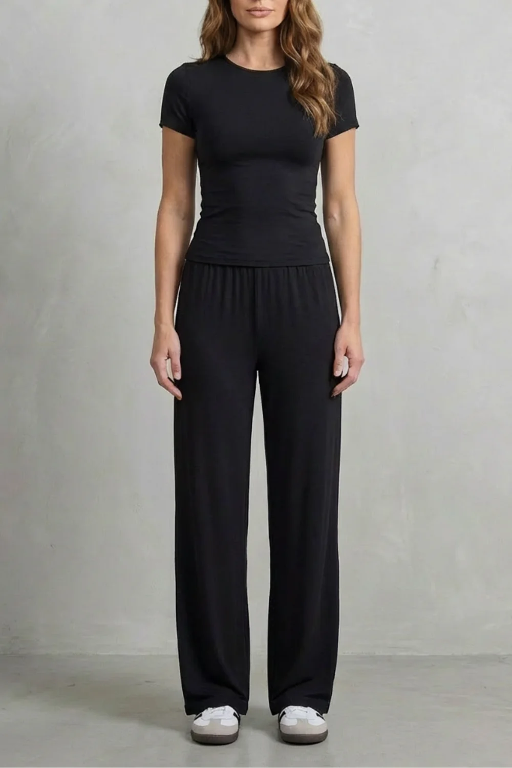 Élan – Sleek Simplicity – Pure Color Wide-Leg Pants Suit - Image 19