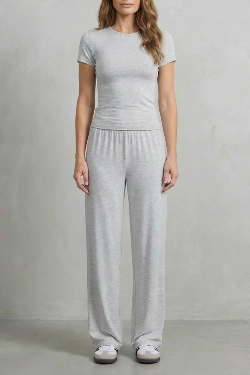 Élan – Sleek Simplicity – Pure Color Wide-Leg Pants Suit - Image 23