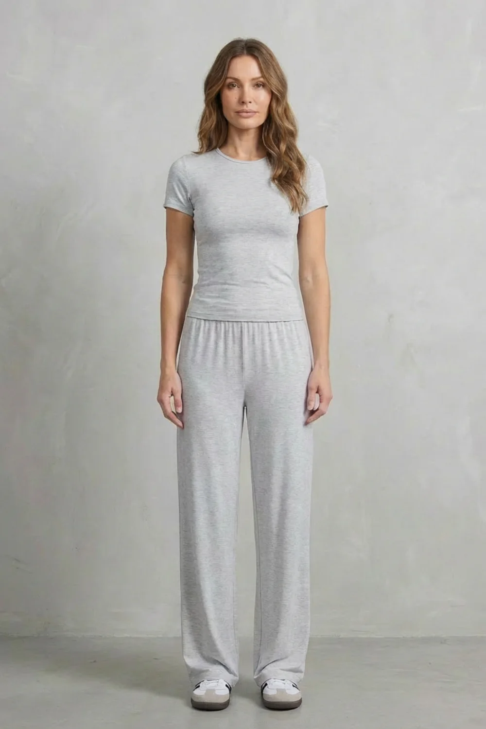 Élan – Sleek Simplicity – Pure Color Wide-Leg Pants Suit - Image 24